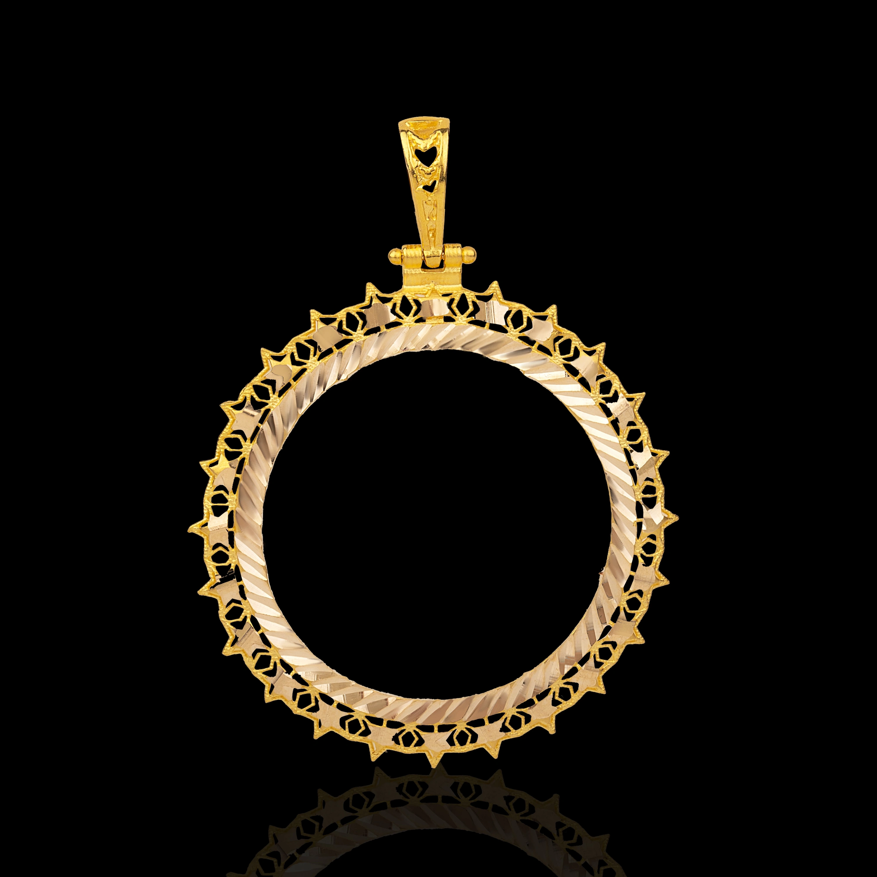 Yıldız Desenli 14 Ayar Tam Altın Çerçeve