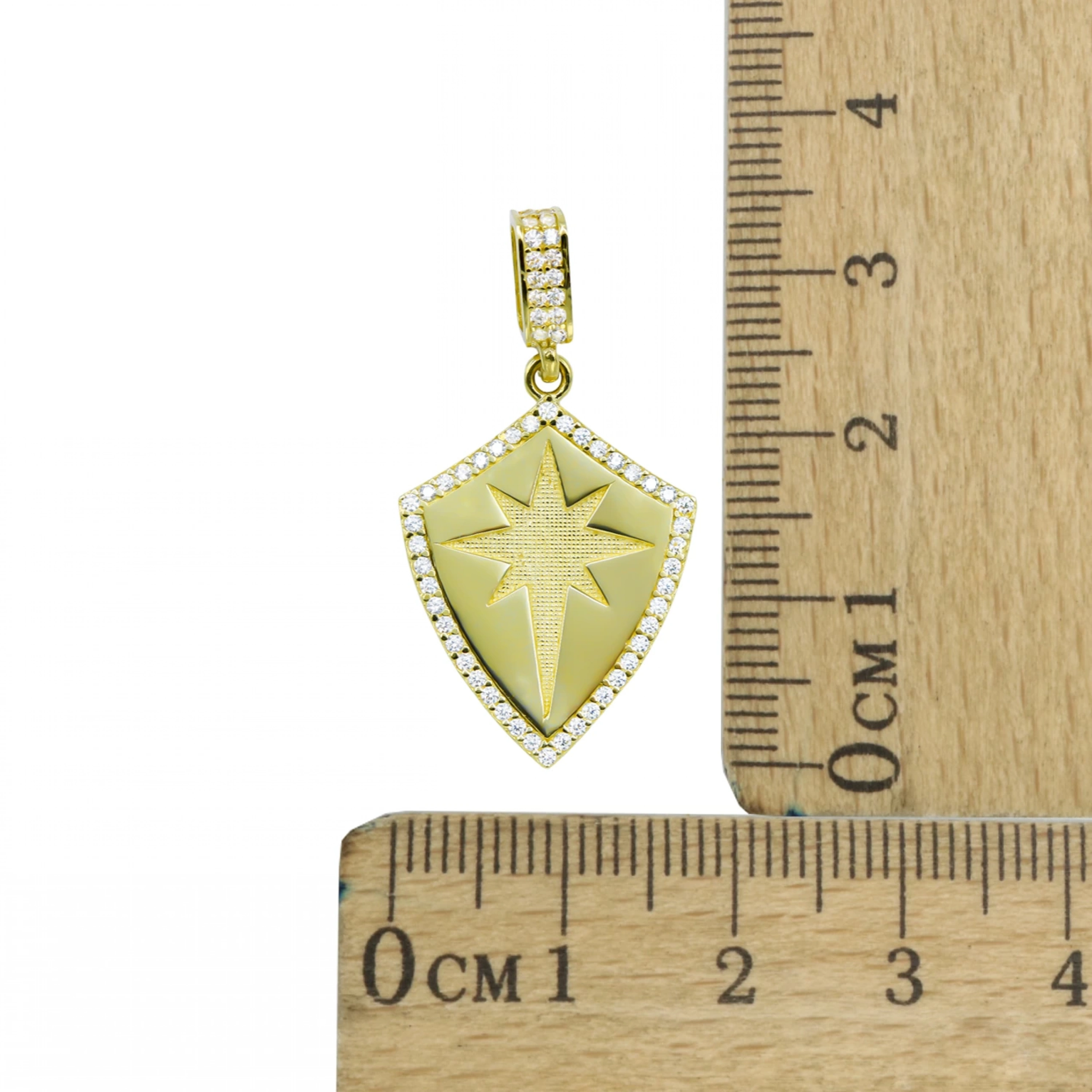 Yıldızlı Kalkan 14 Ayar Altın Kolye Ucu