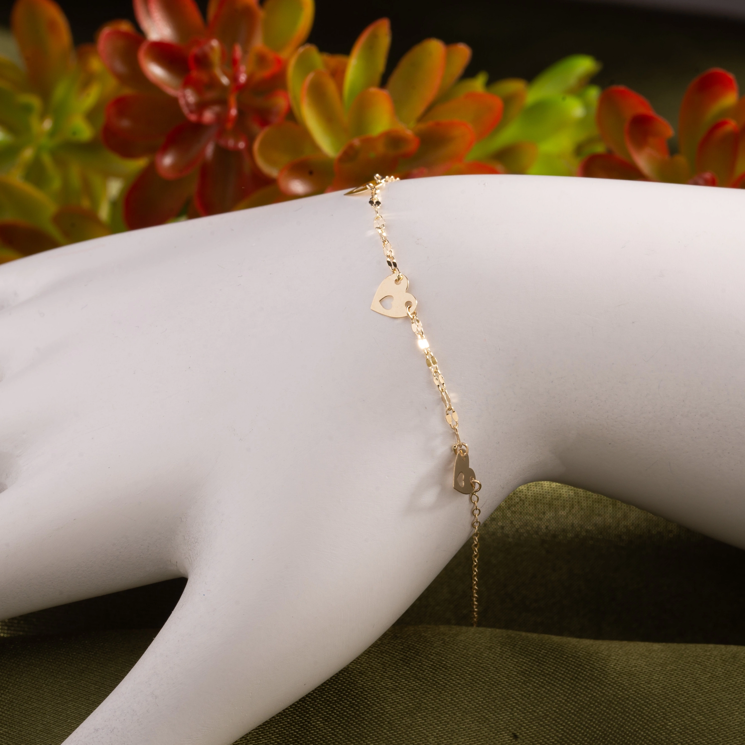 Yıldızlı Toplu 14 Ayar Altın Bileklik