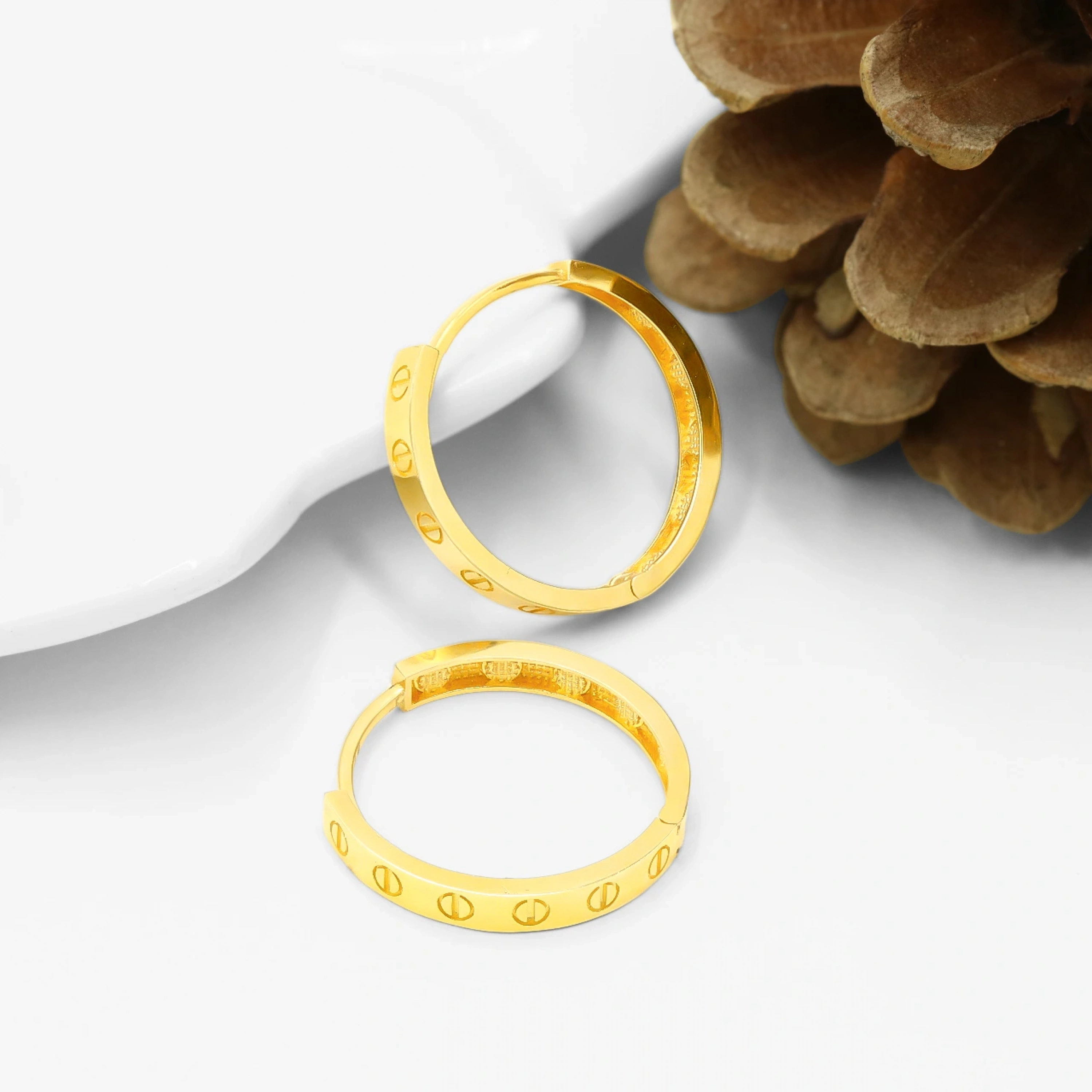 14 Ayar Altın Halka Küpe