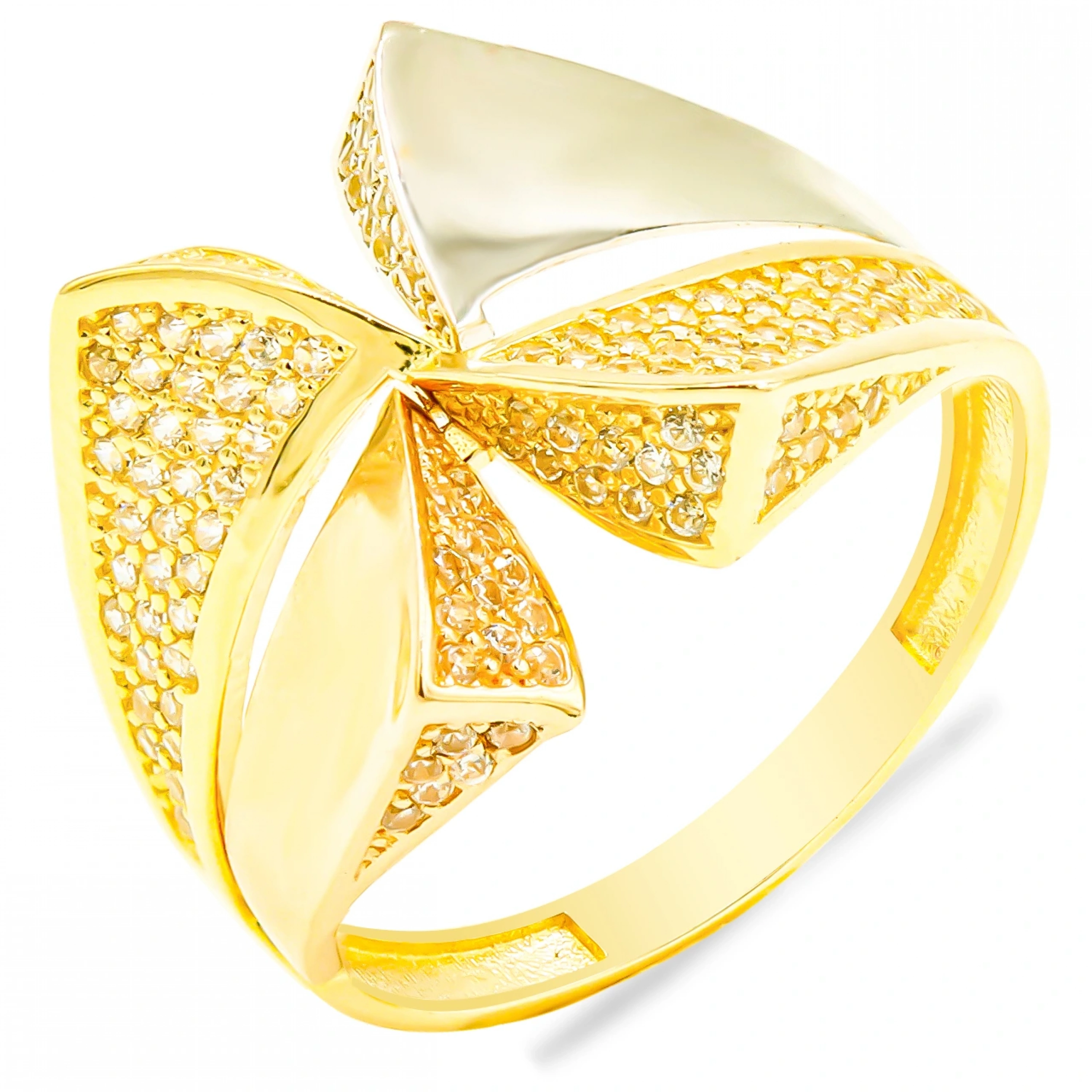 Taşlı Dual 14 Ayar Altın Yüzük