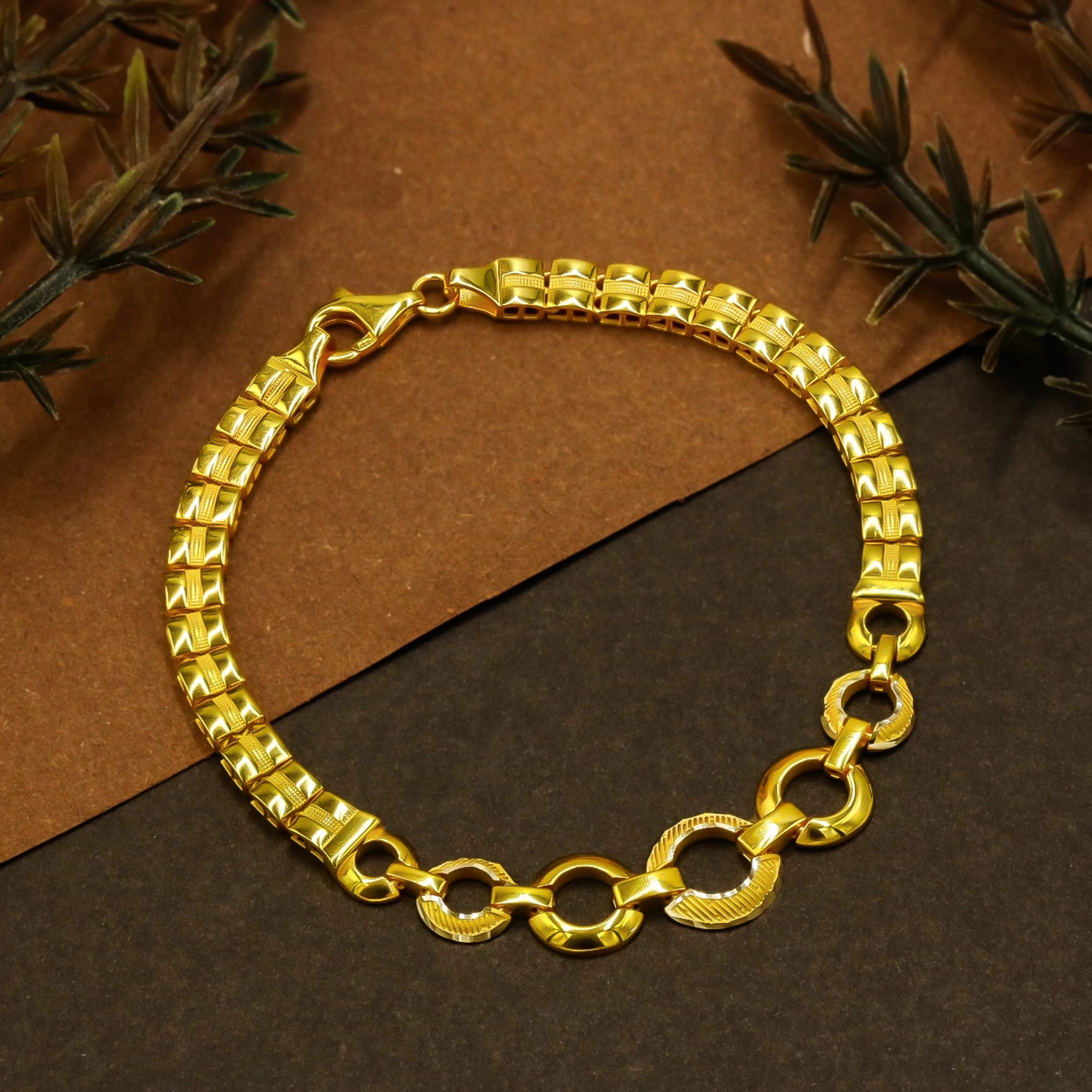 Zincir Tasarımlı 14 Ayar Altın Bileklik