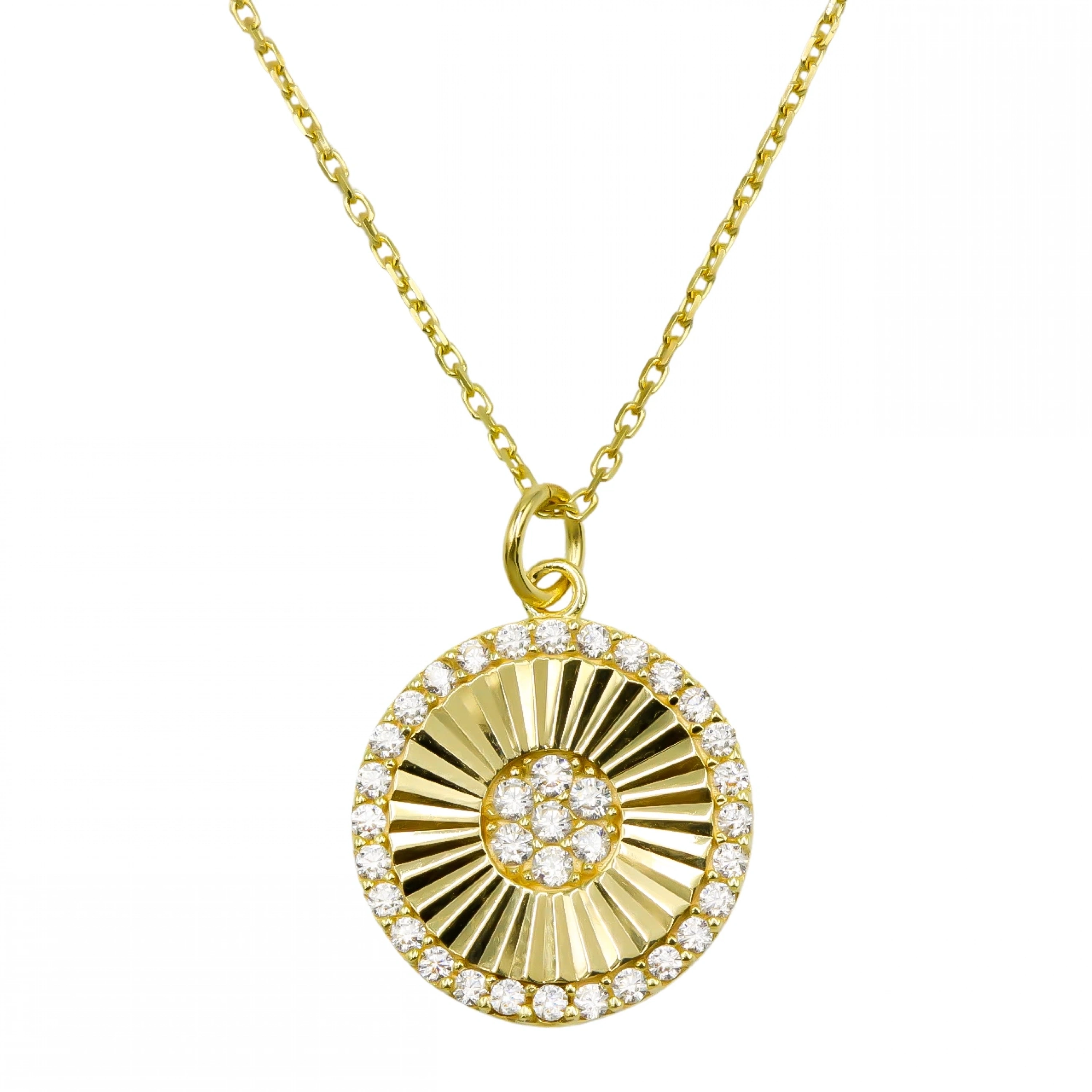 Çiçek Desenli 8 Ayar Altın Kolye