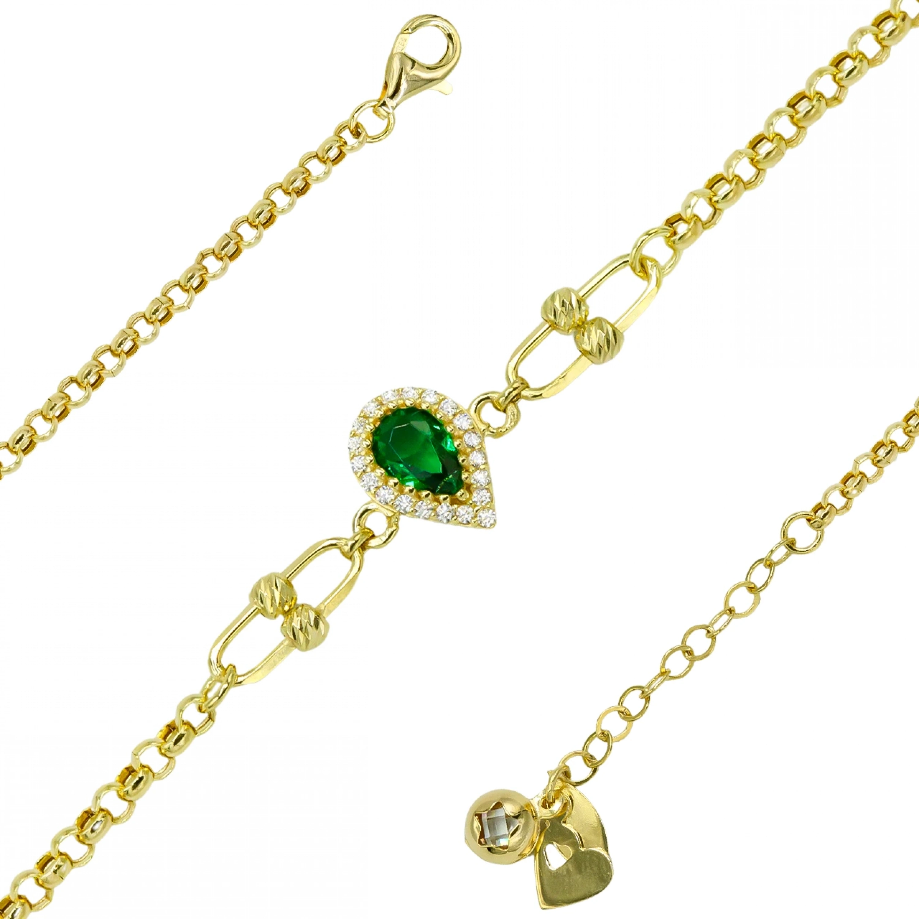 Zümrüt Baget 8 Ayar Altın Bileklik