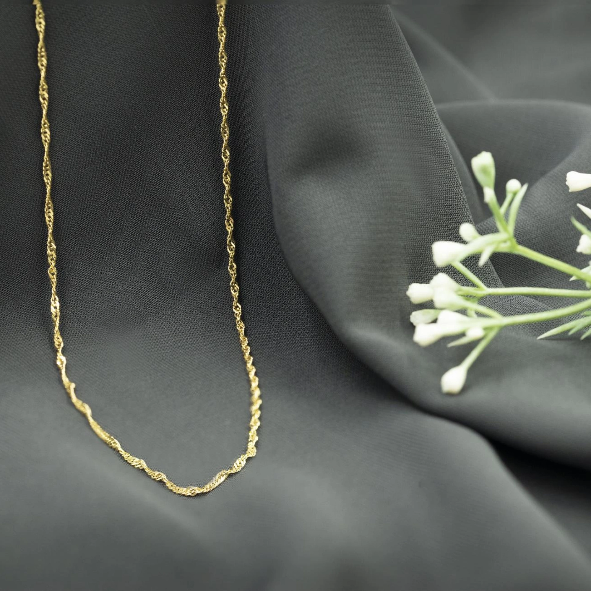 14 Ayar Singapur Model Zincir - 60 Cm.