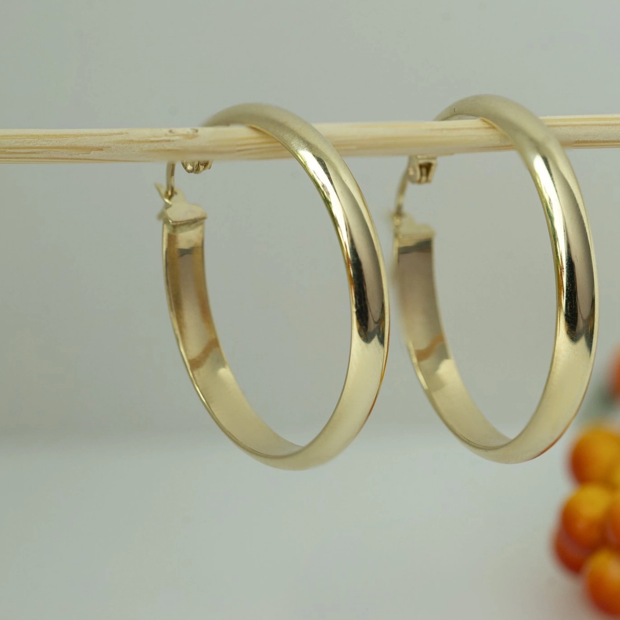 3 Cm. Çaplı Halka 14 Ayar Altın Küpe