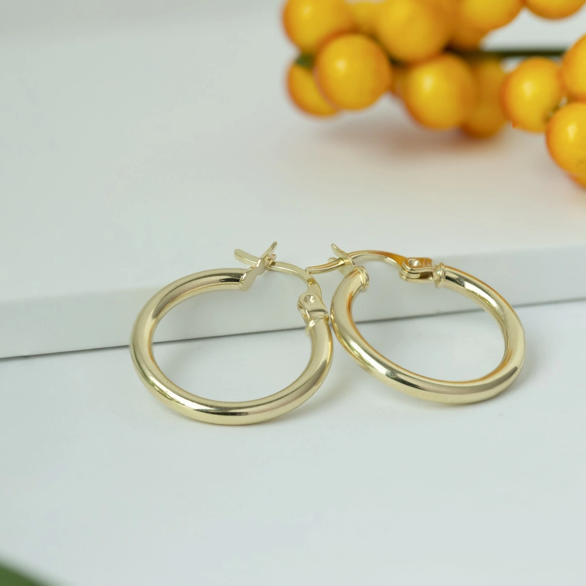 Halka 14 Ayar Altın Küpe