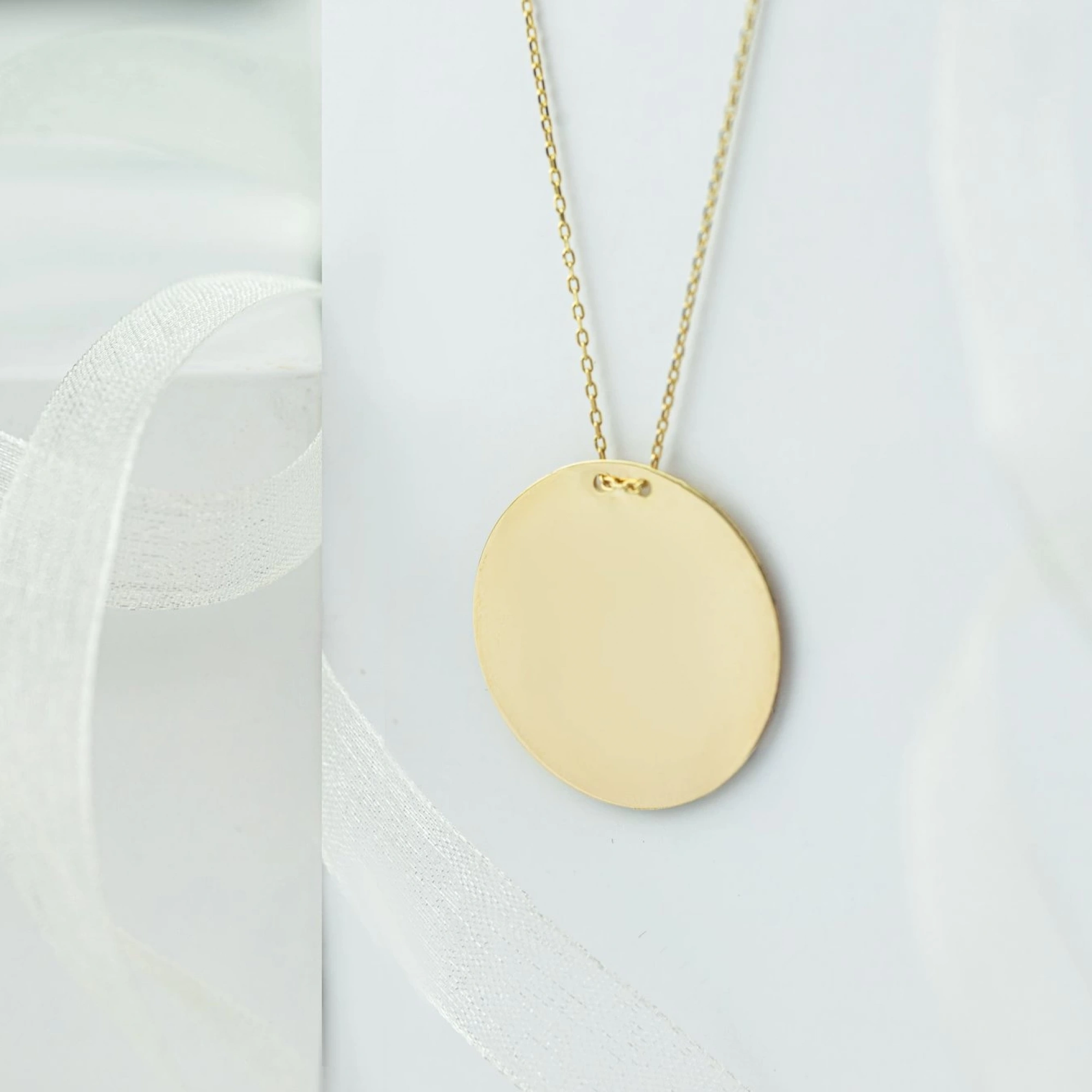 Plaka 8 Ayar Altın Kolye