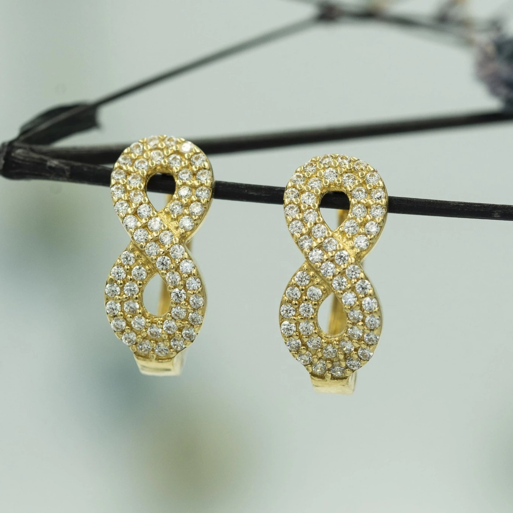 Sonsuzluk 14 Ayar Altın Küpe