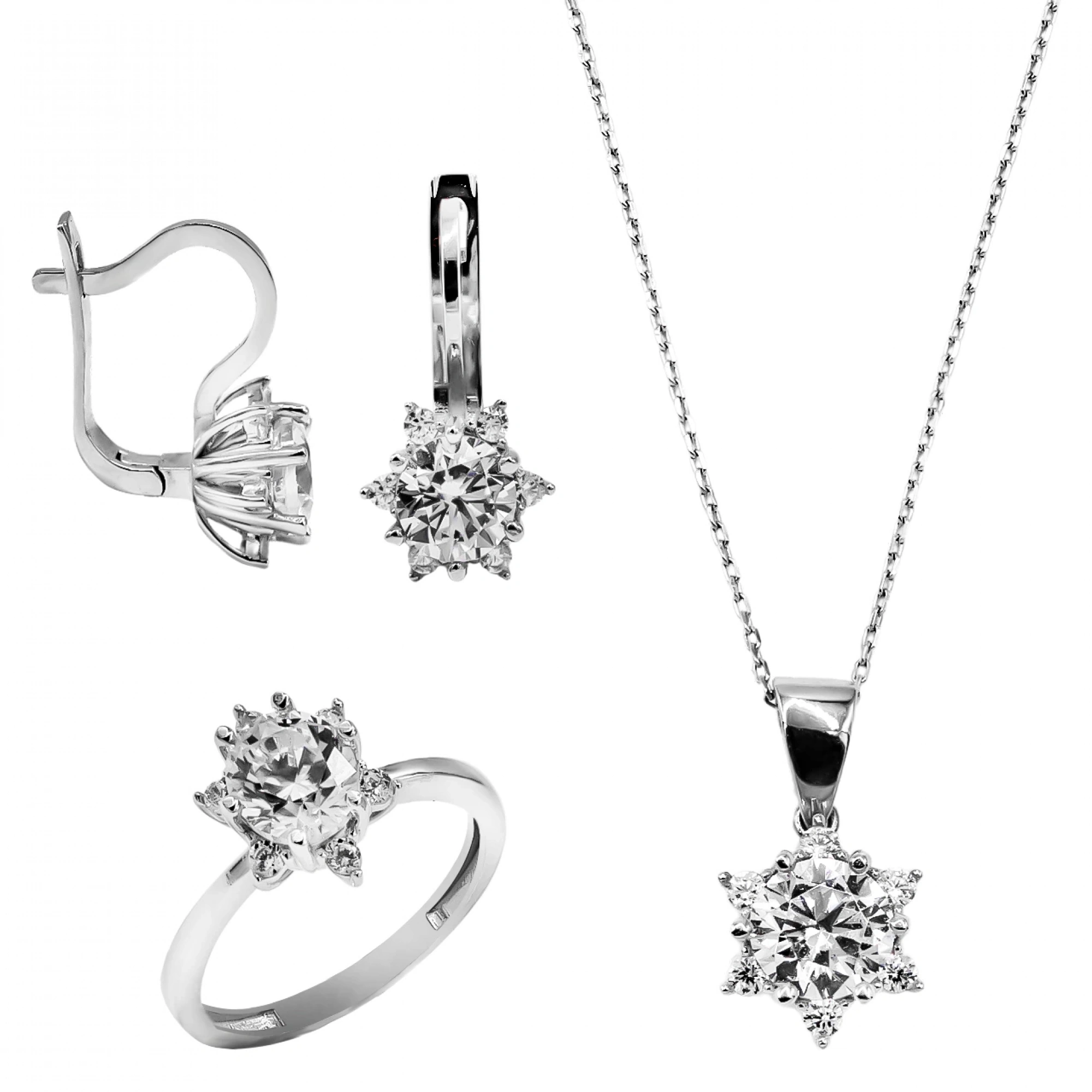 14 Ayar Beyaz Altın Lotus Mini Set