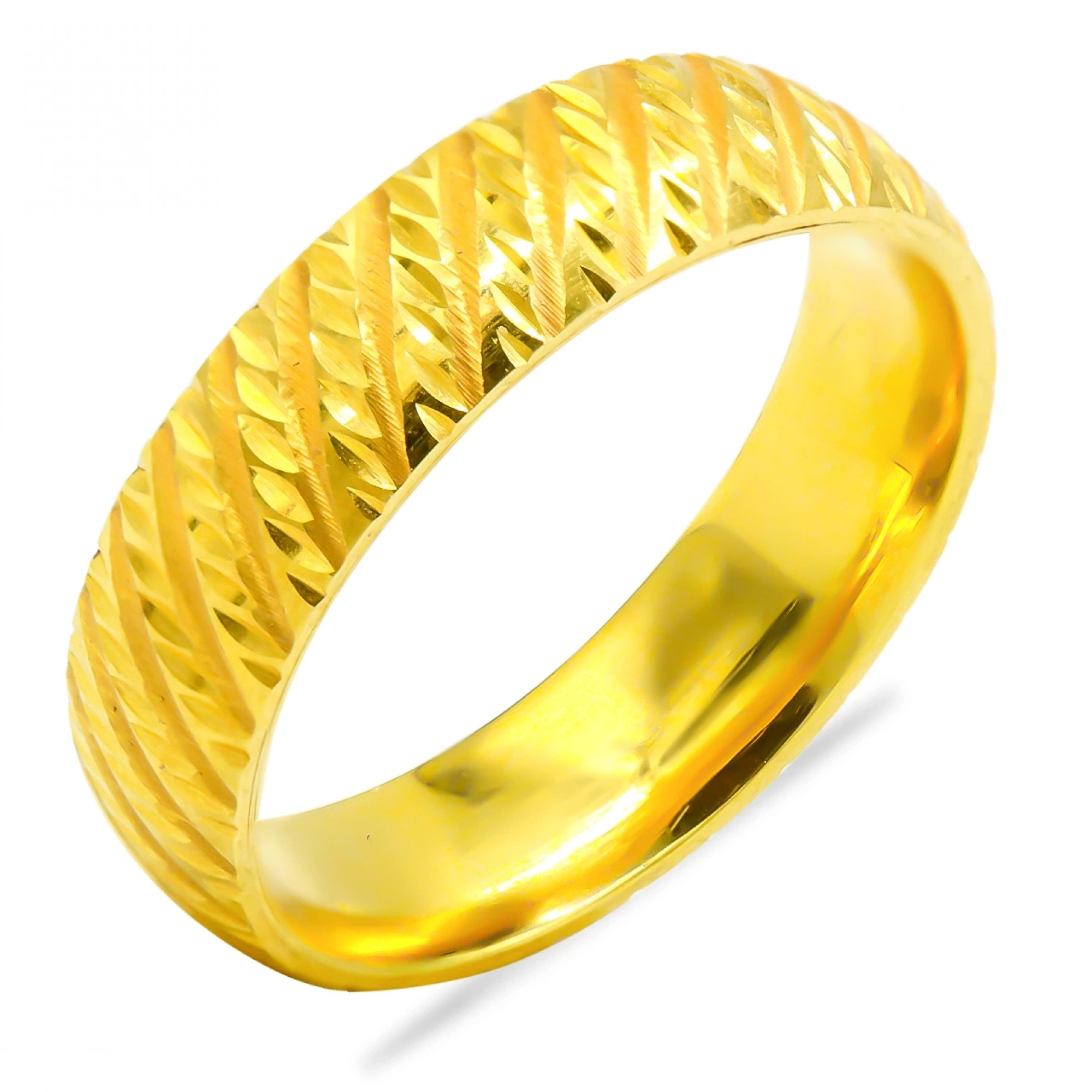 22 Ayar Desenli Kadın Alyans Yüzük