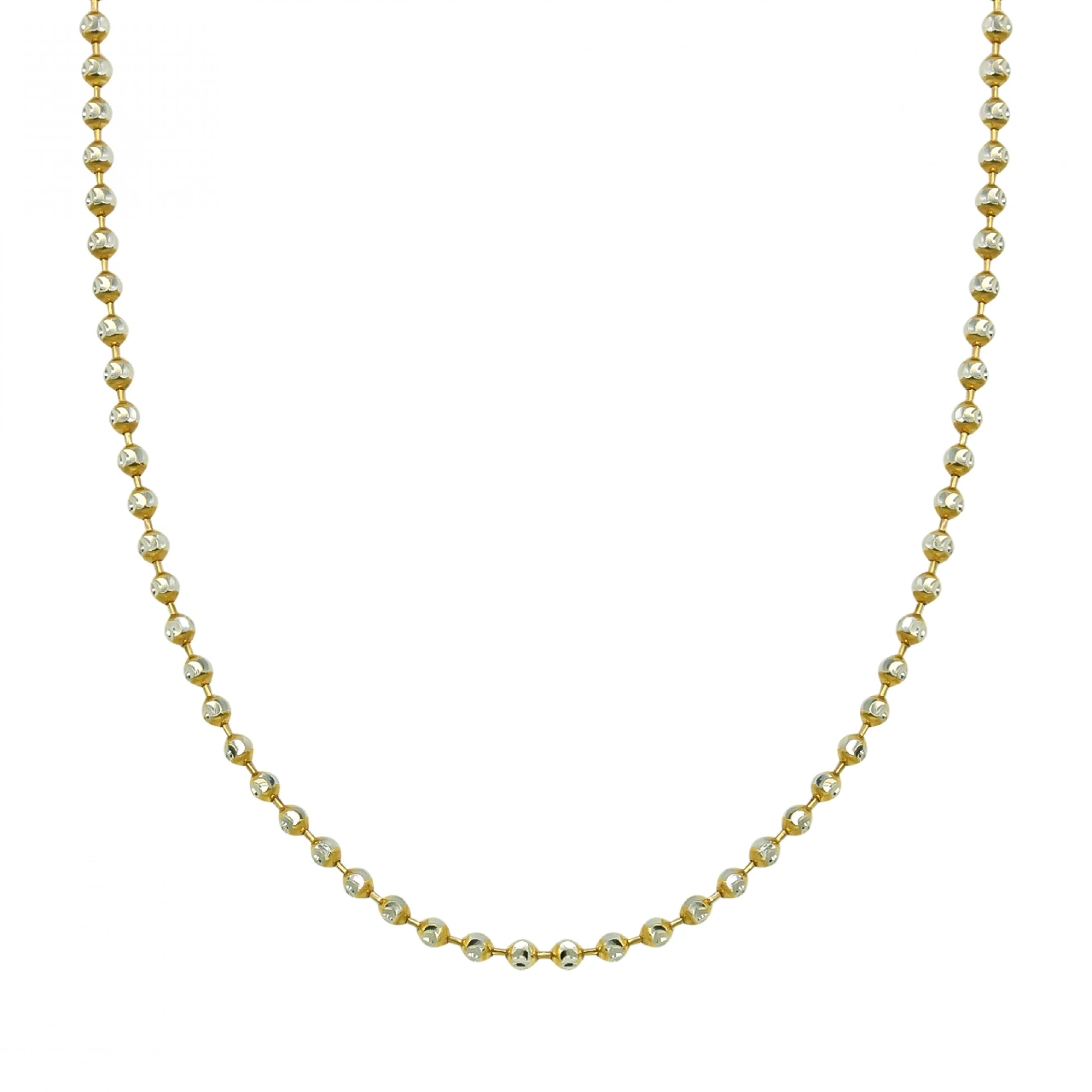 Parlak Toplu 14 Ayar Altın Zincir - 50 Cm