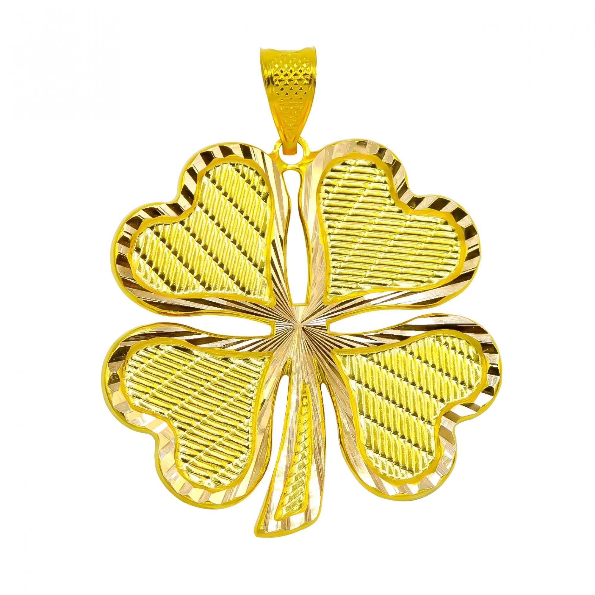 14 Ayar Yonca Altın Kolye Ucu