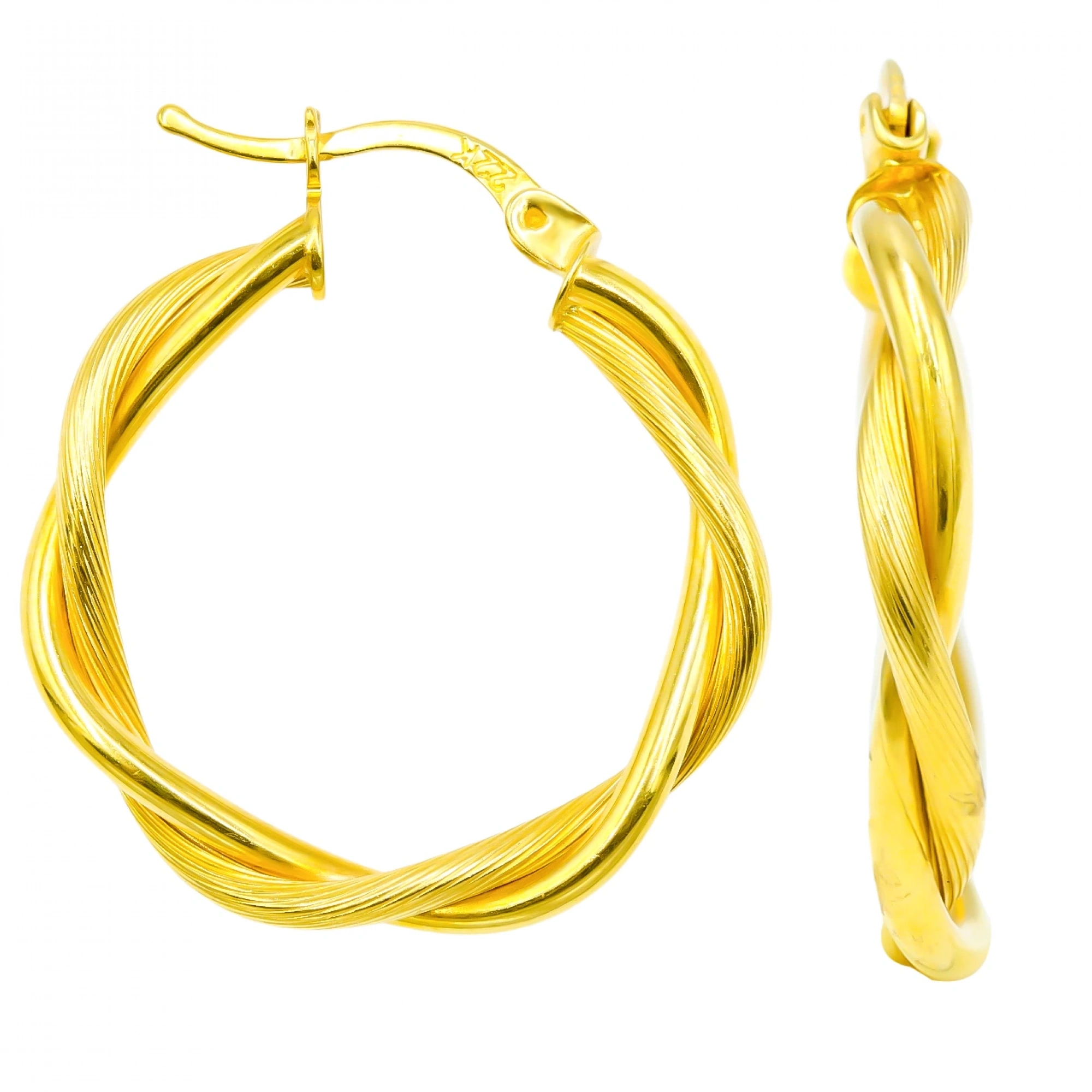 22 Ayar Sarmal Halka Altın Küpe