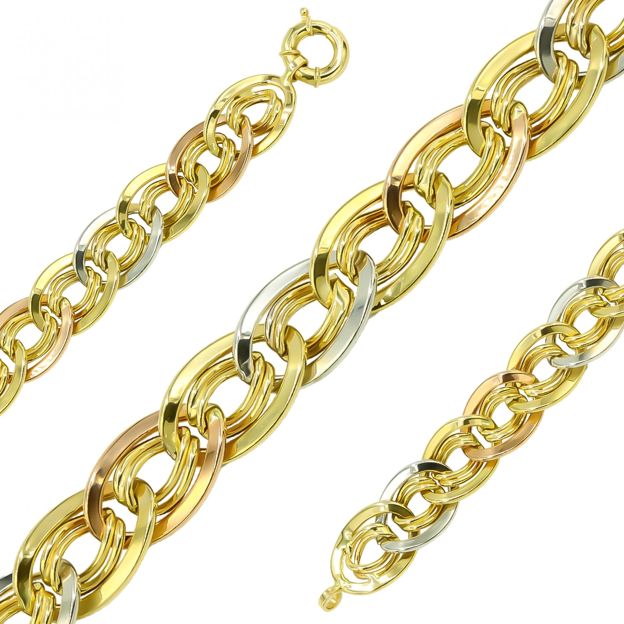 3 Renk Garibaldi 14 Ayar Altın Bileklik