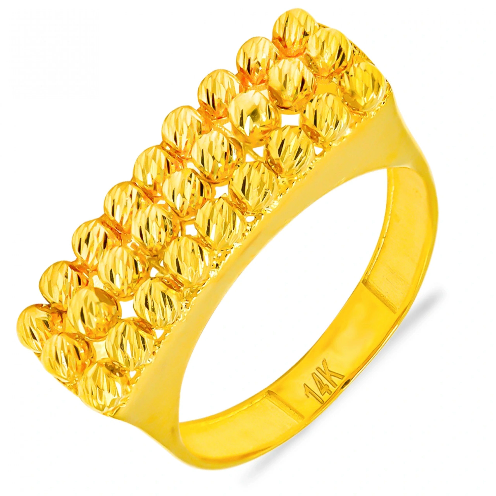 3 Sıra Dorika Toplu 14 Ayar Altın Yüzük