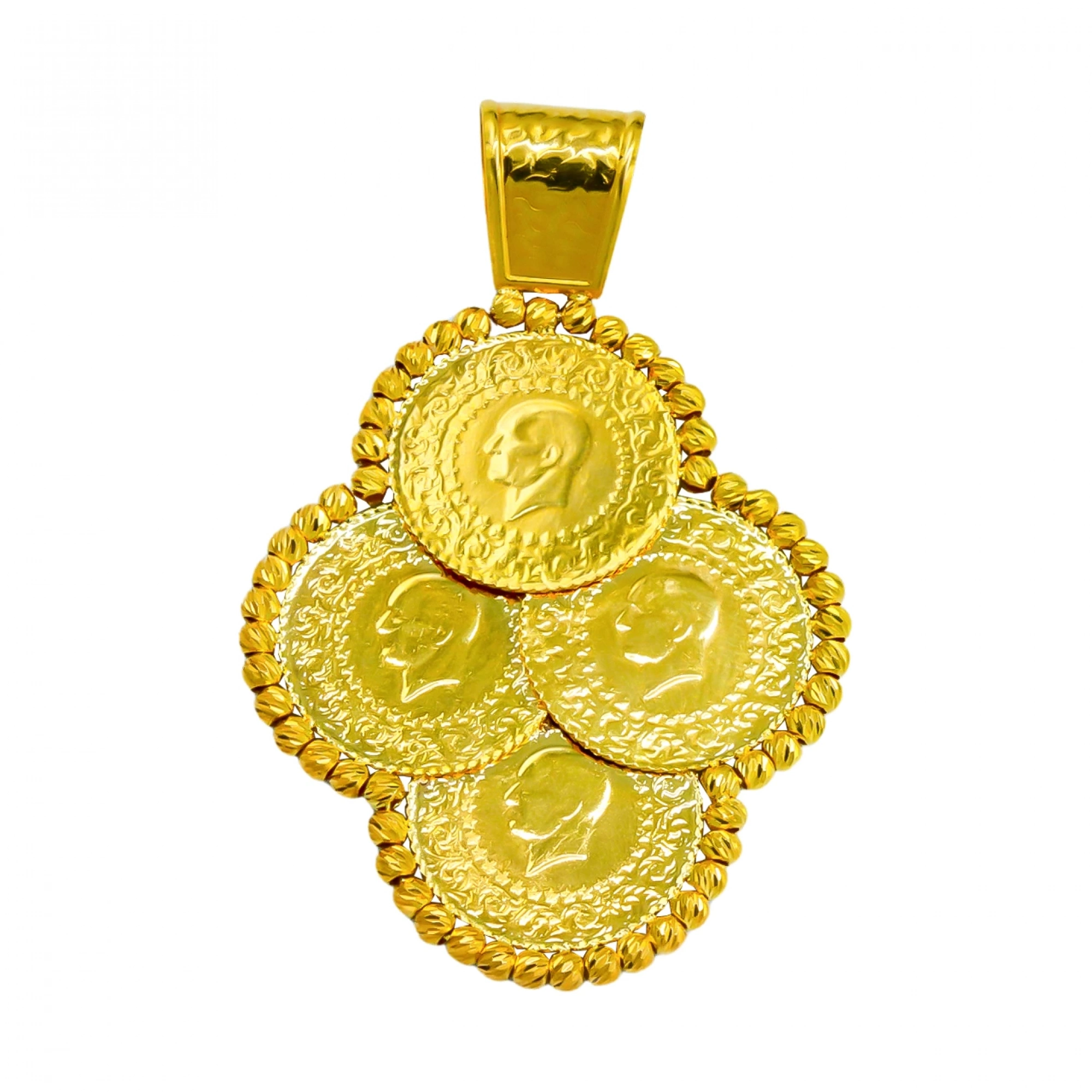 4 Çeyrekli Dorika 22 Ayar Altın Kolye Ucu