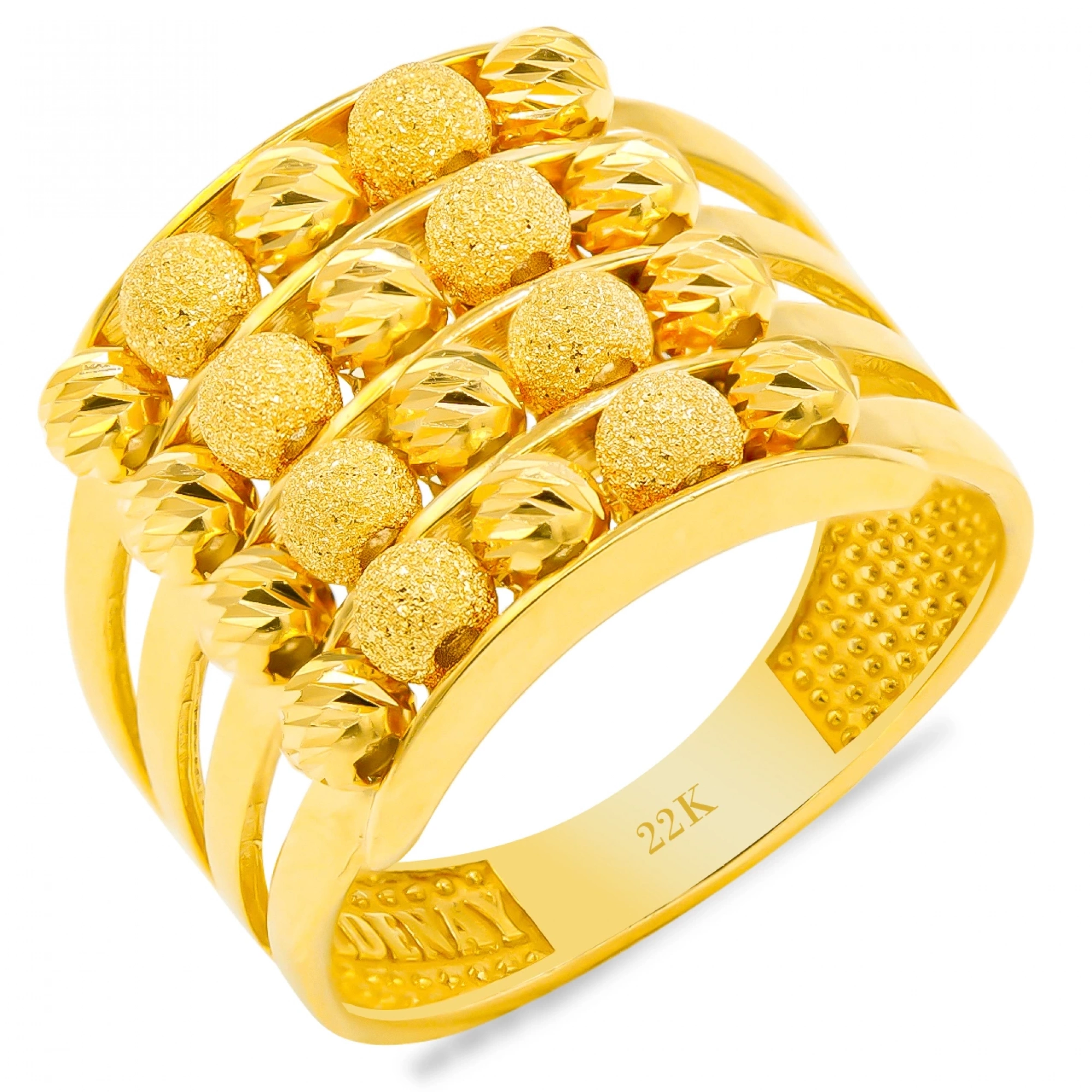 4 Sıra Dorika Kaburga 22 Ayar Altın Yüzük