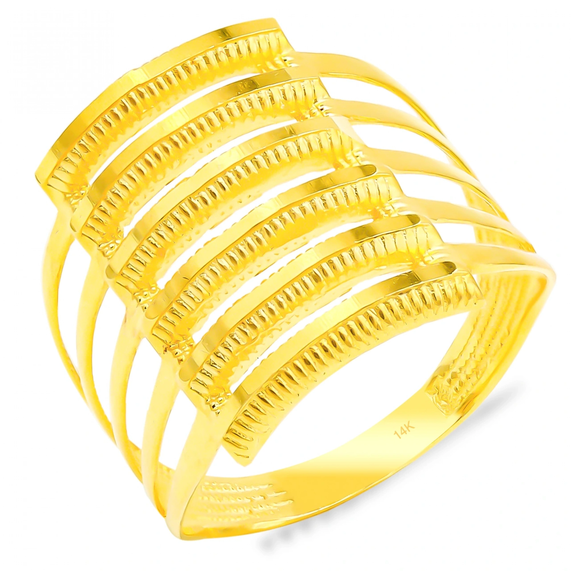 6lı Ajda Kaburgalı 14 Ayar Altın Yüzük