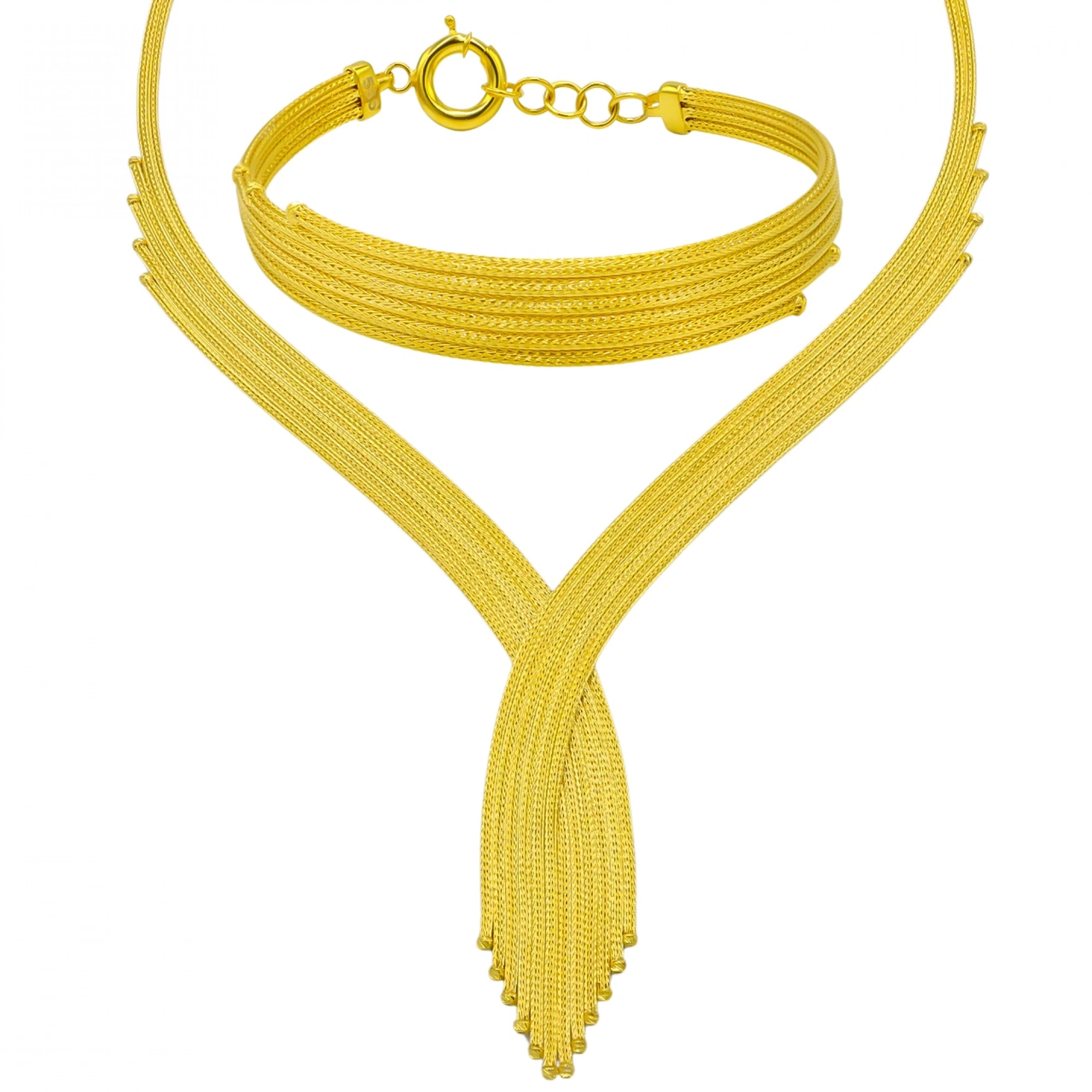 6 Sıralı Örgü Model 14 Ayar Altın Set