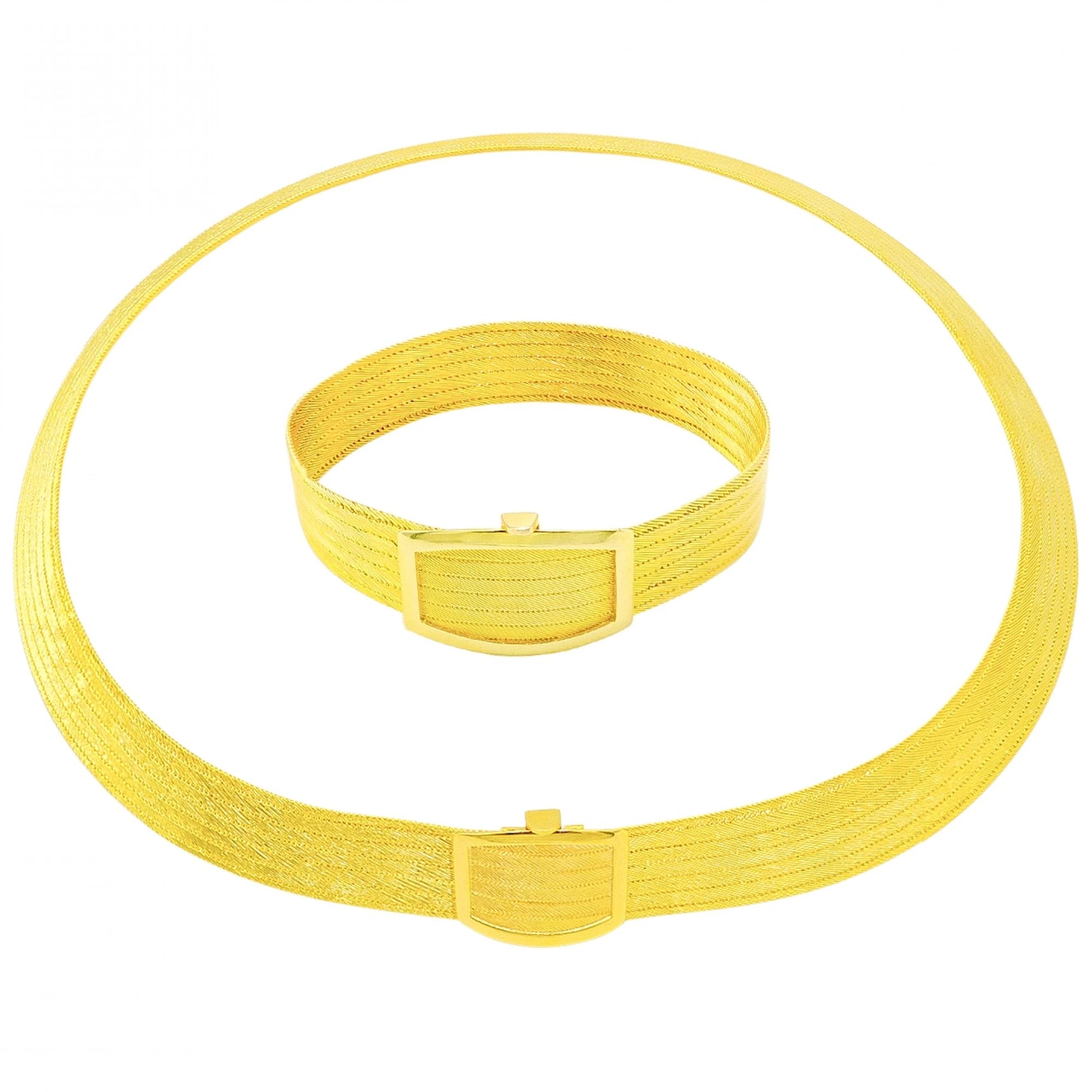 6 Sıralı Taşsız 14 Ayar Trabzon Hasır Altın Set