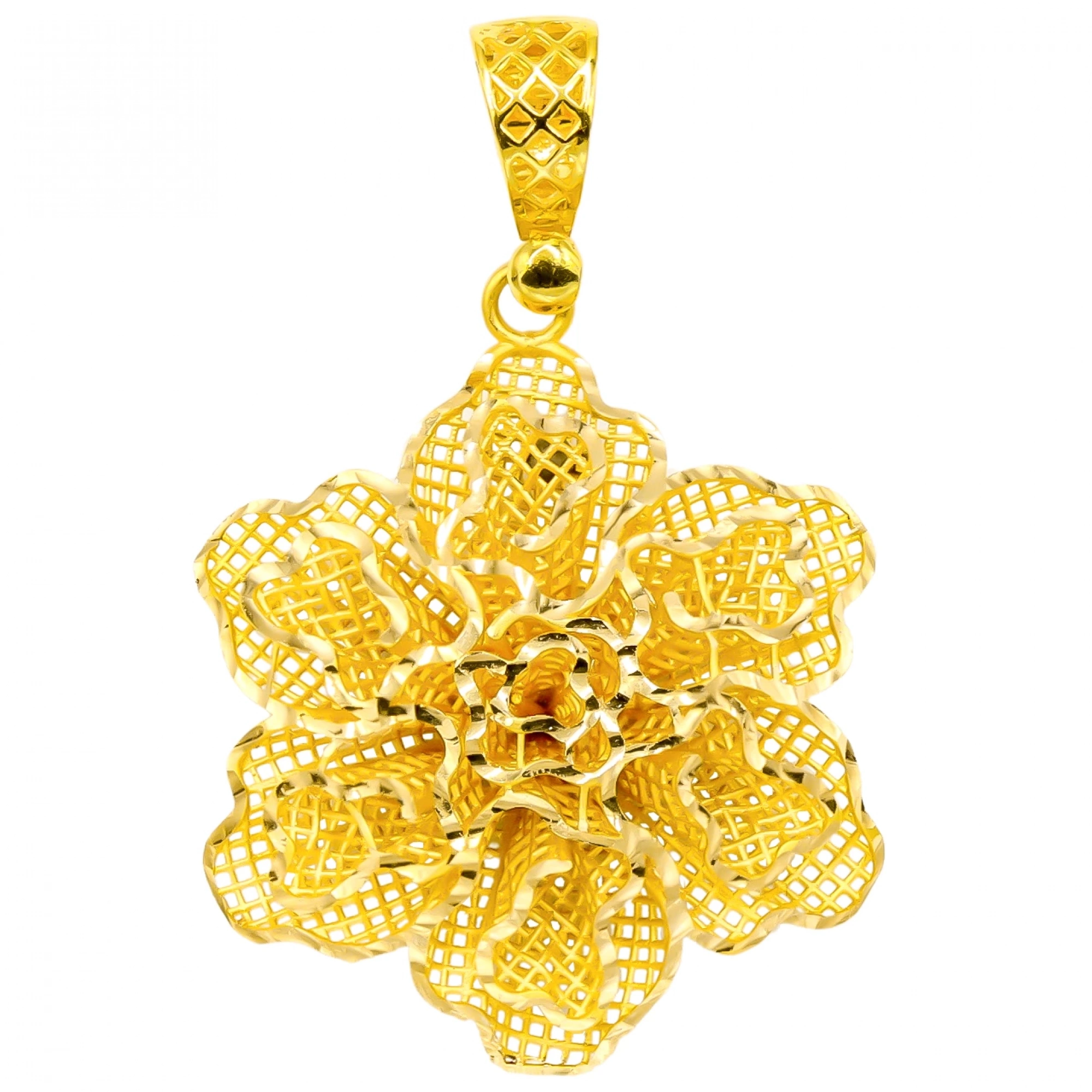 Tasarım Çiçek 22 Ayar Altın Kolye Ucu