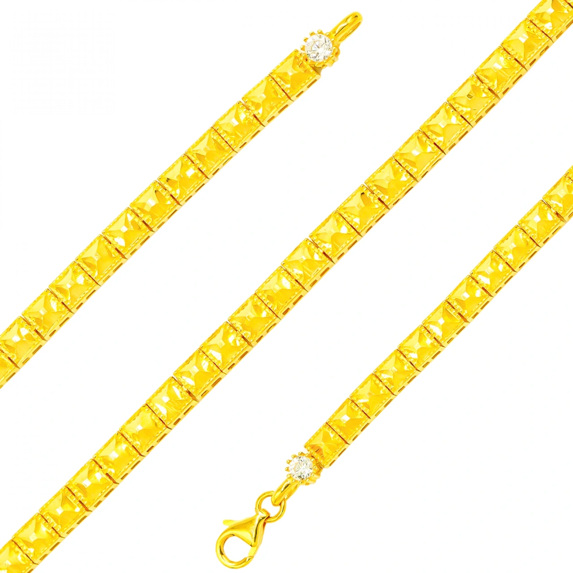 Kare Desen 14 Ayar Altın Bileklik