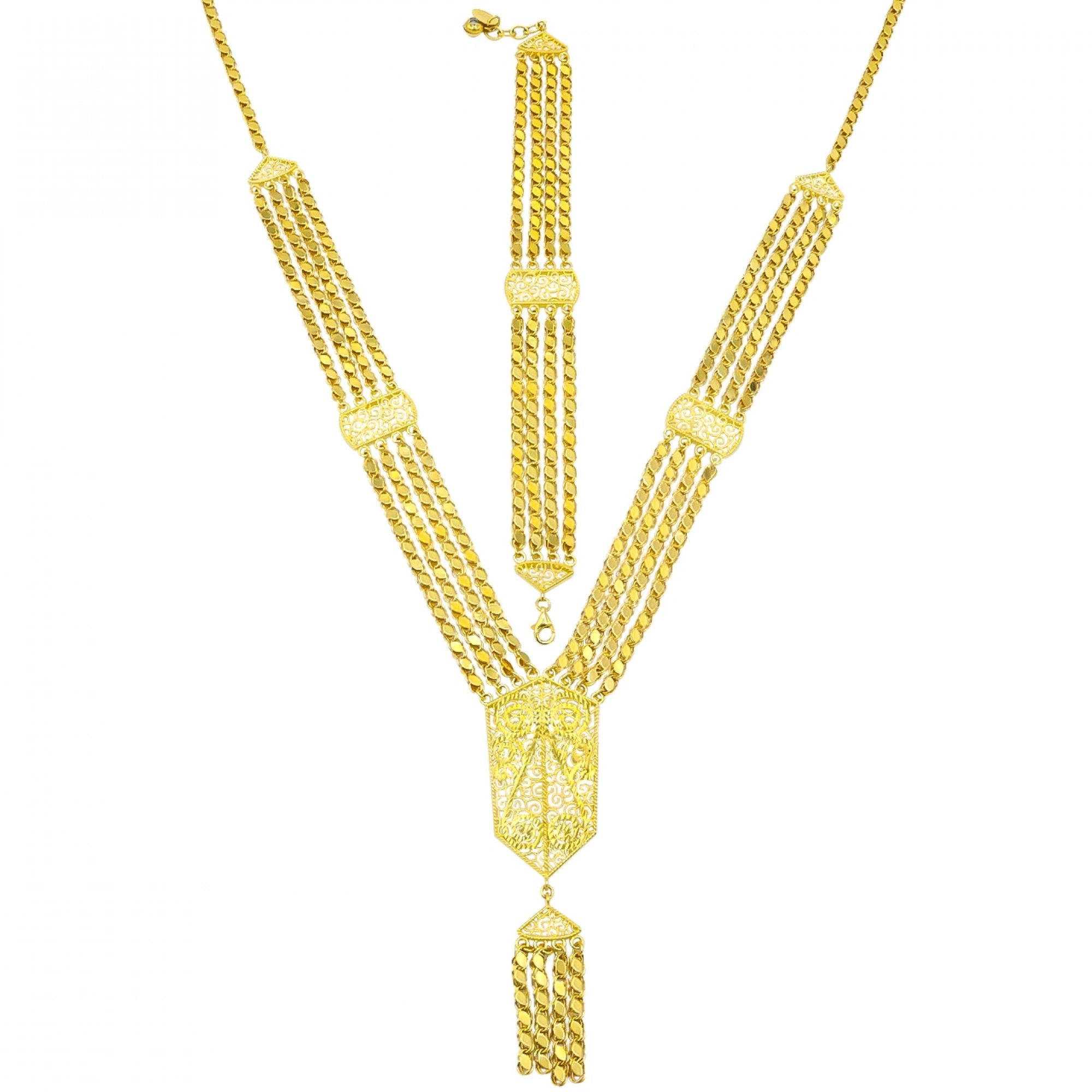 Akıtma 8 Ayar İkili Altın Set