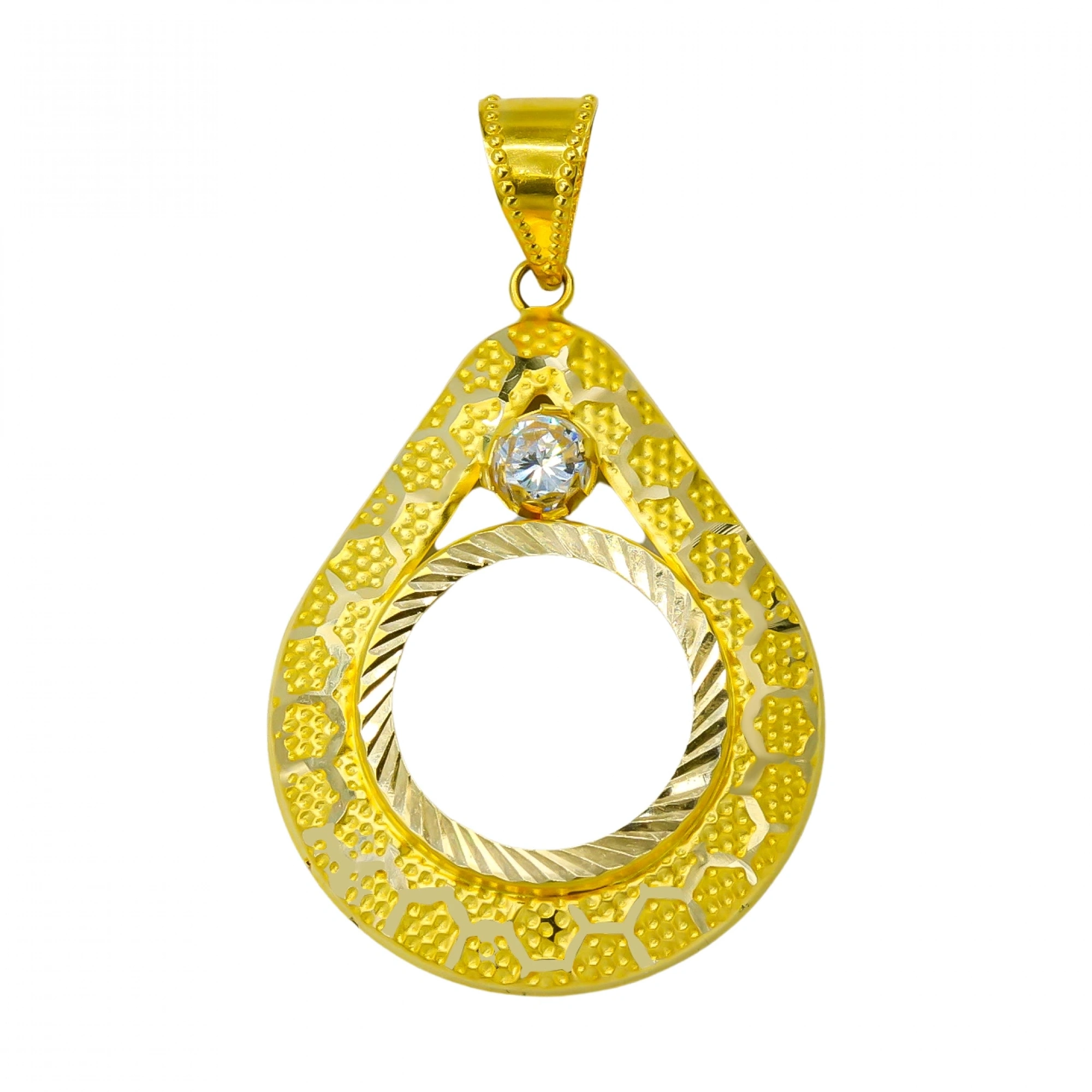 Altıgen Desenli 14 Ayar Çeyrek Altın Çerçeve