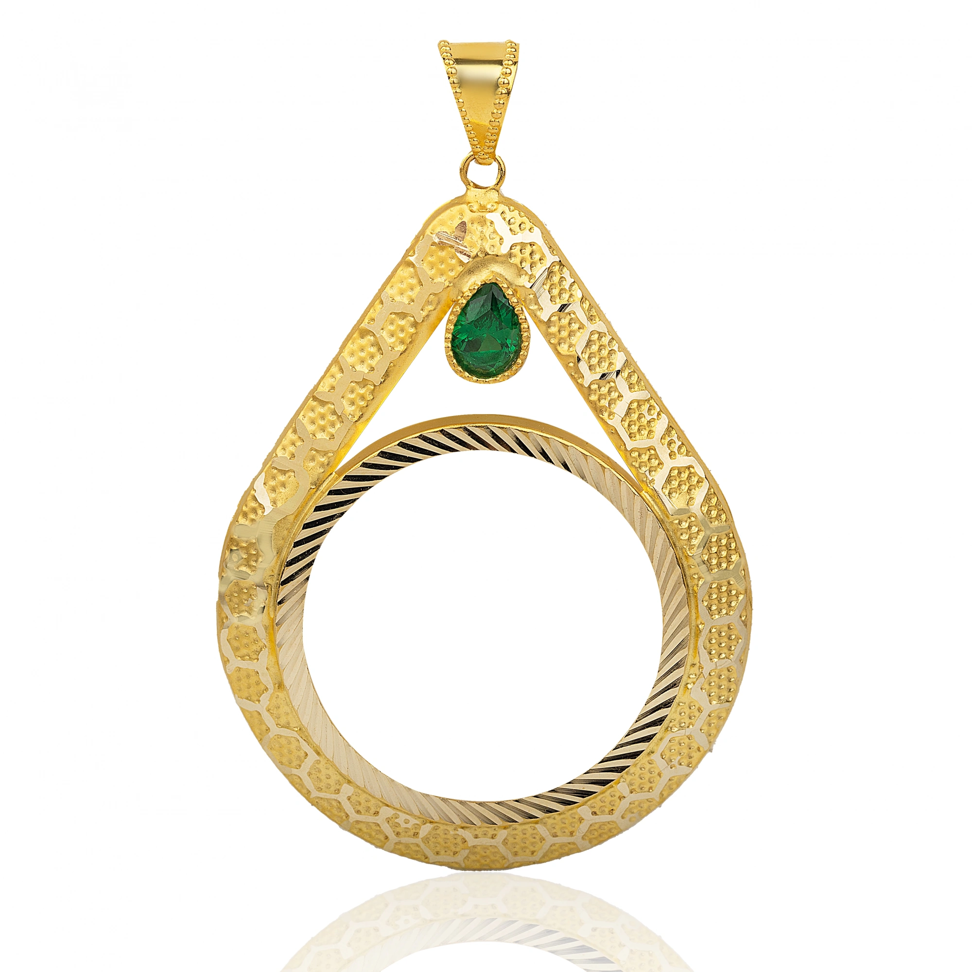 Altıgen Desenli 14 Ayar Yarım Altın Çerçeve