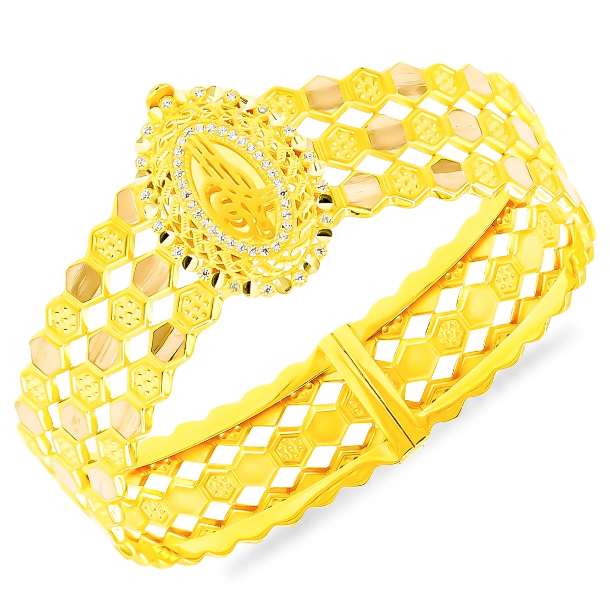 Altıgen Sıralı 8 Ayar Kelepçe Bilezik