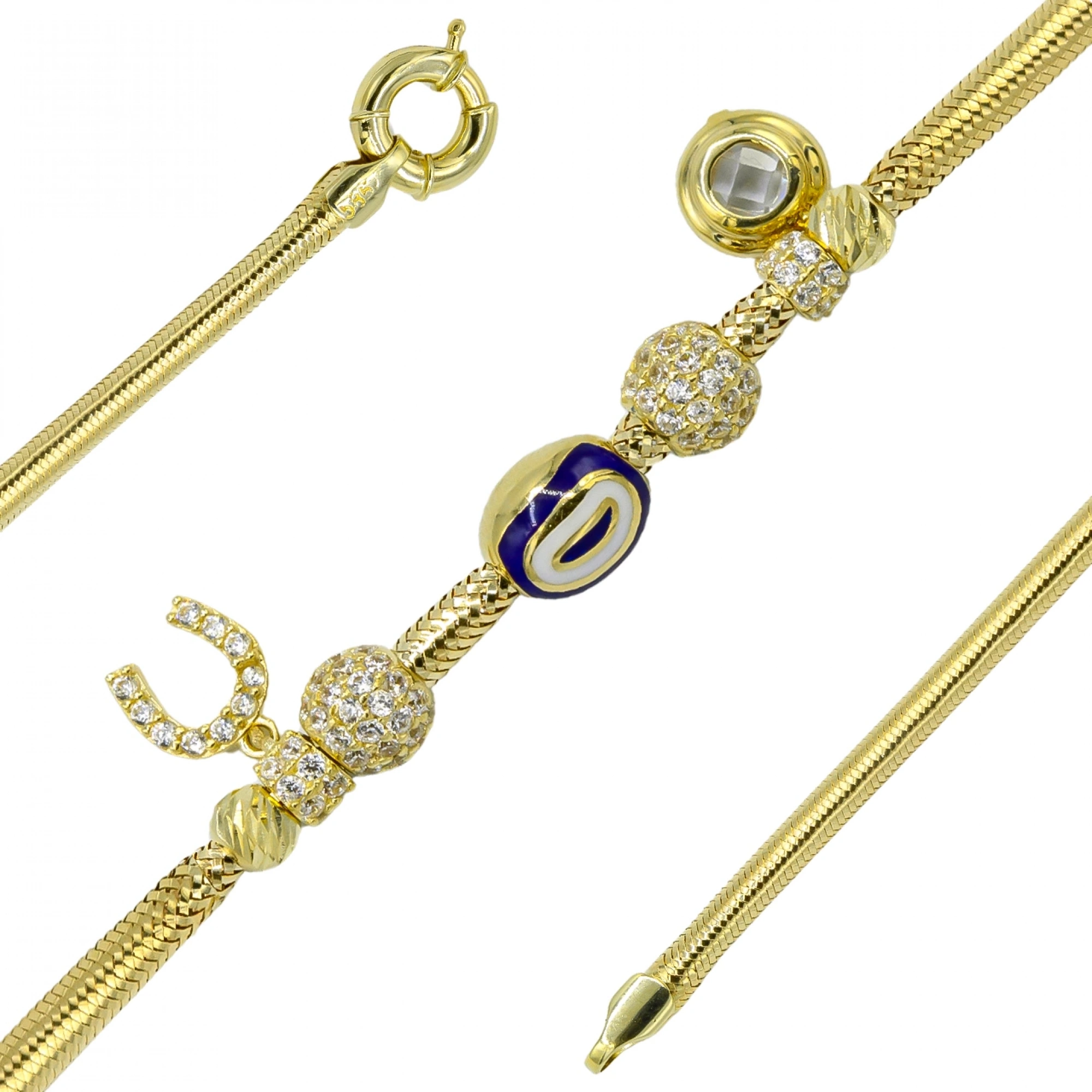 At Nalı Charmlı Pandora 14 Ayar Altın Bileklik