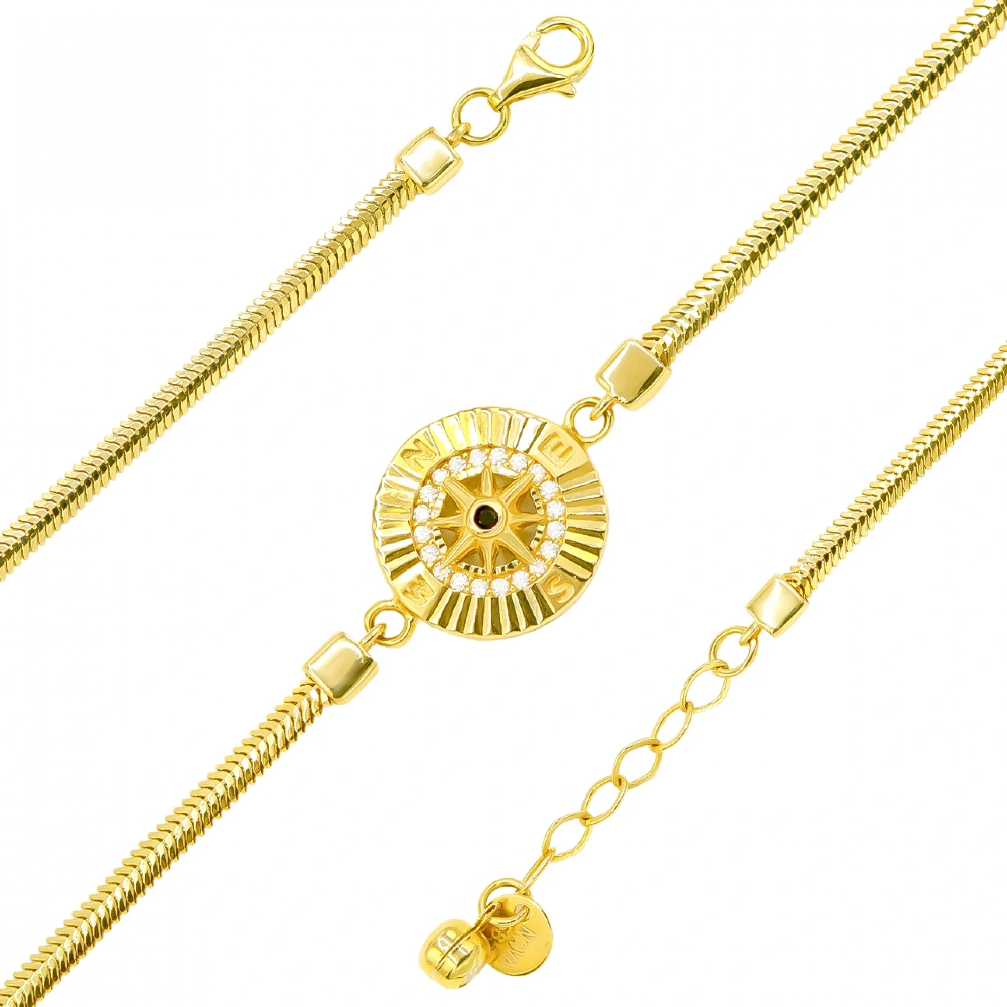 Pusula 14 Ayar Altın Bileklik