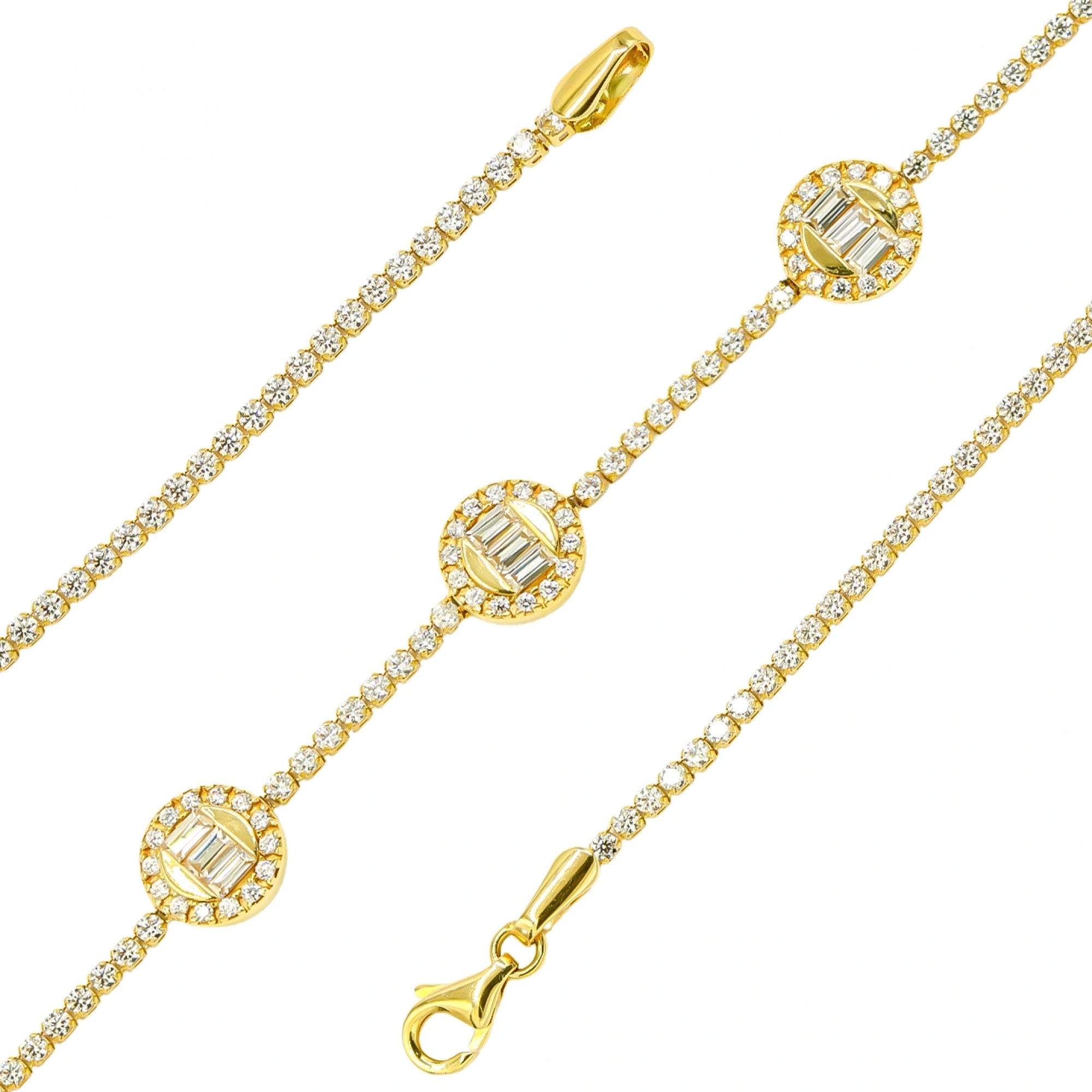 Üçlü Baget 14 Ayar Altın Bileklik