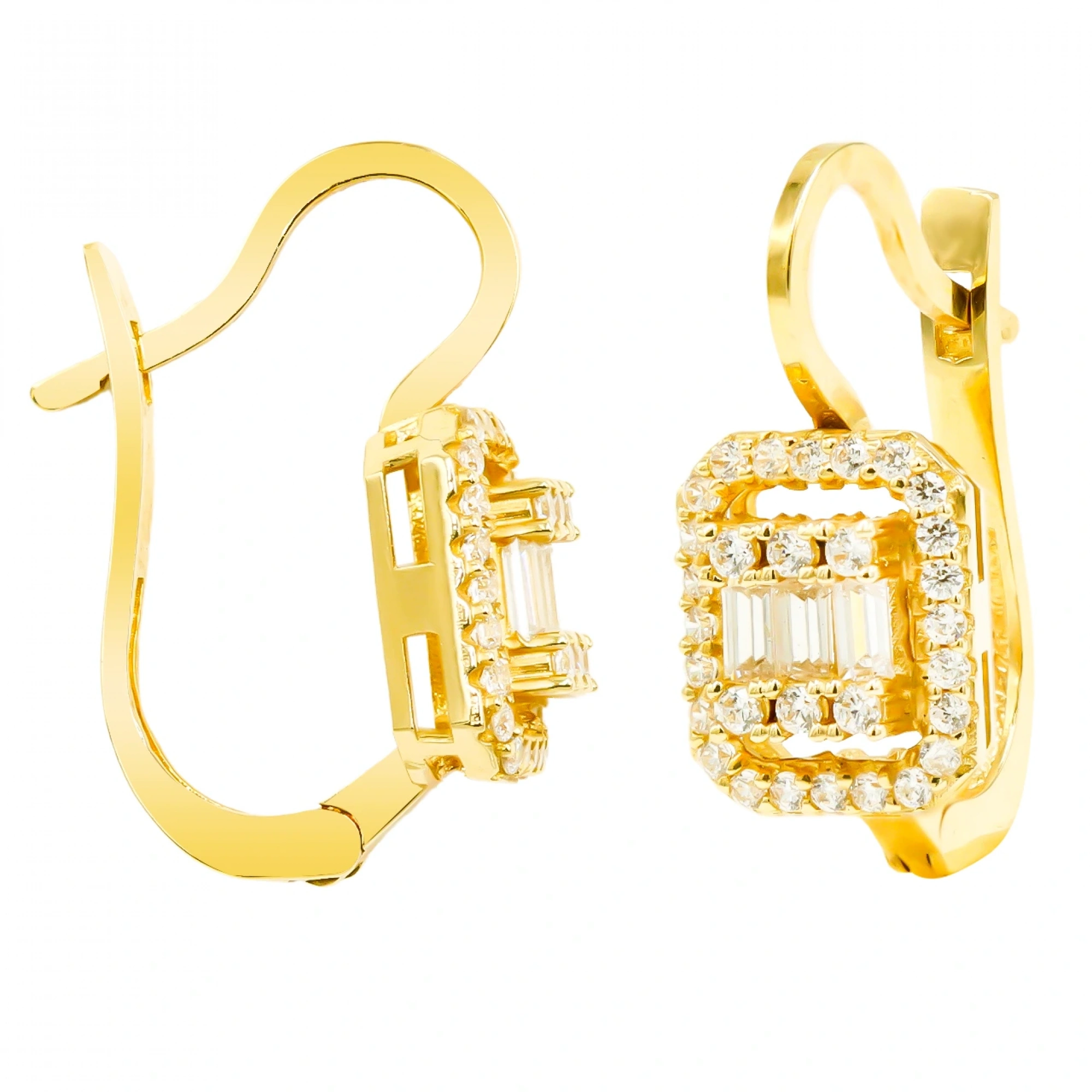 Baget 14 Ayar Klipsli Altın Küpe