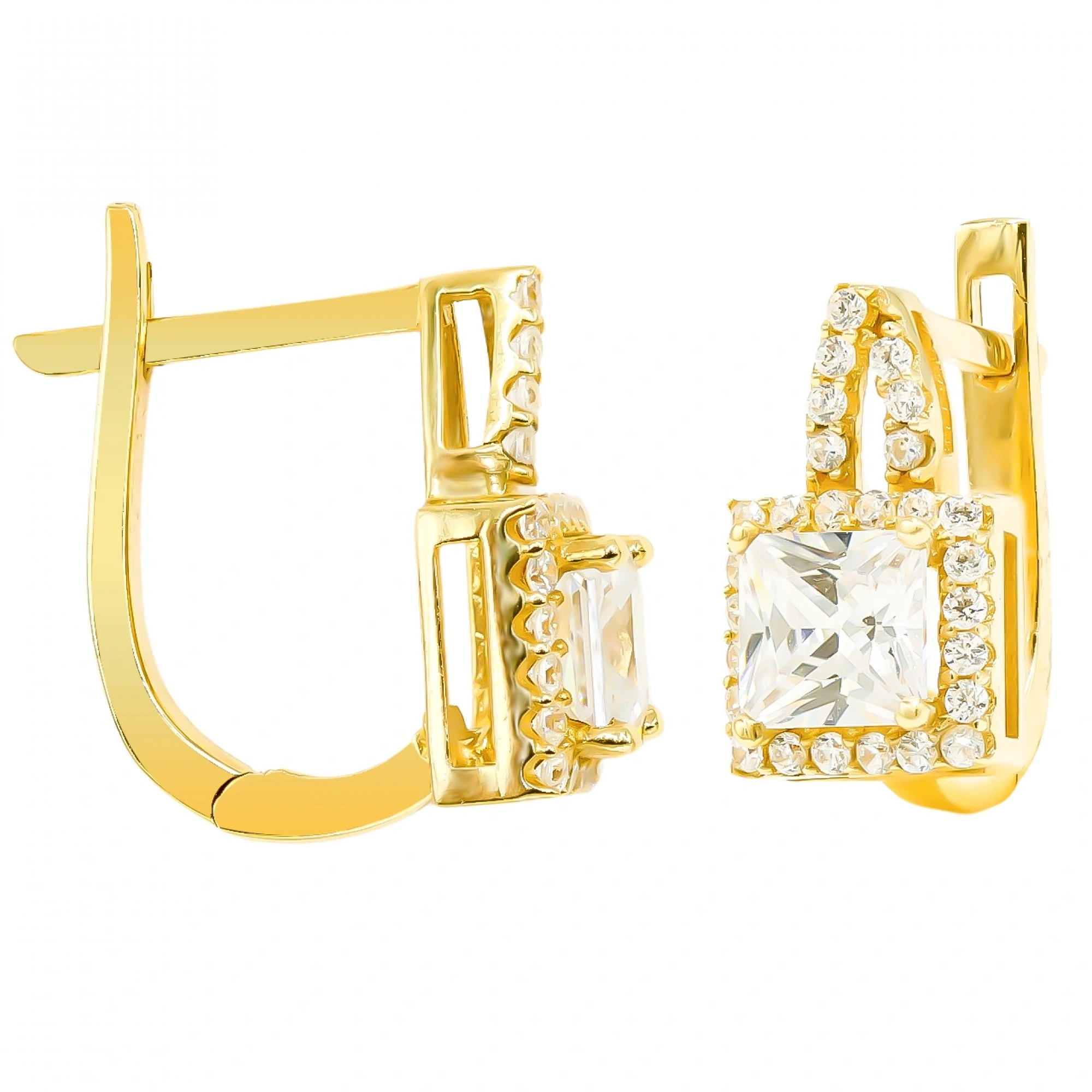 Baget 14 Ayar Klipsli Altın Küpe