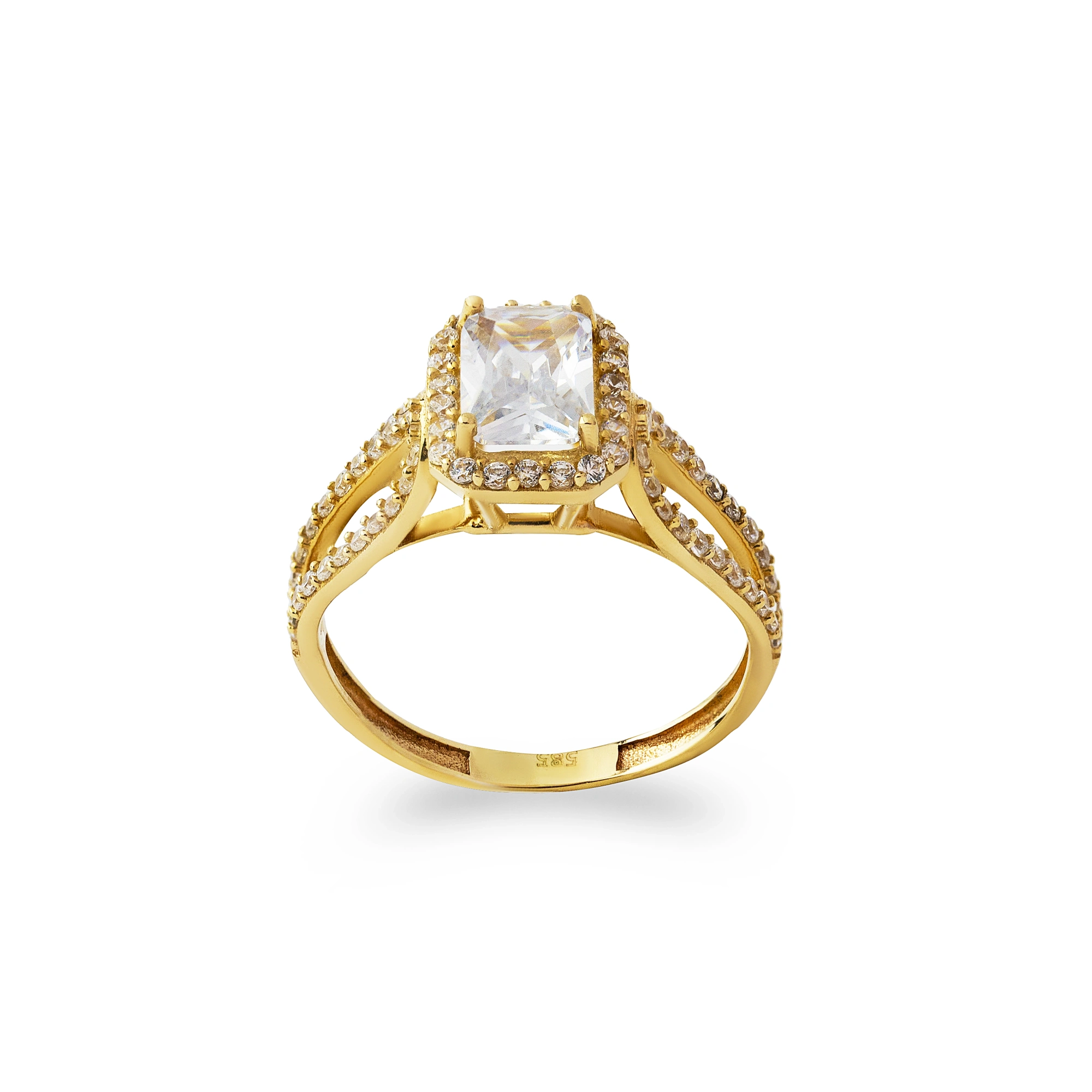 Baget Çoklu Taşlı 14 Ayar Altın Yüzük