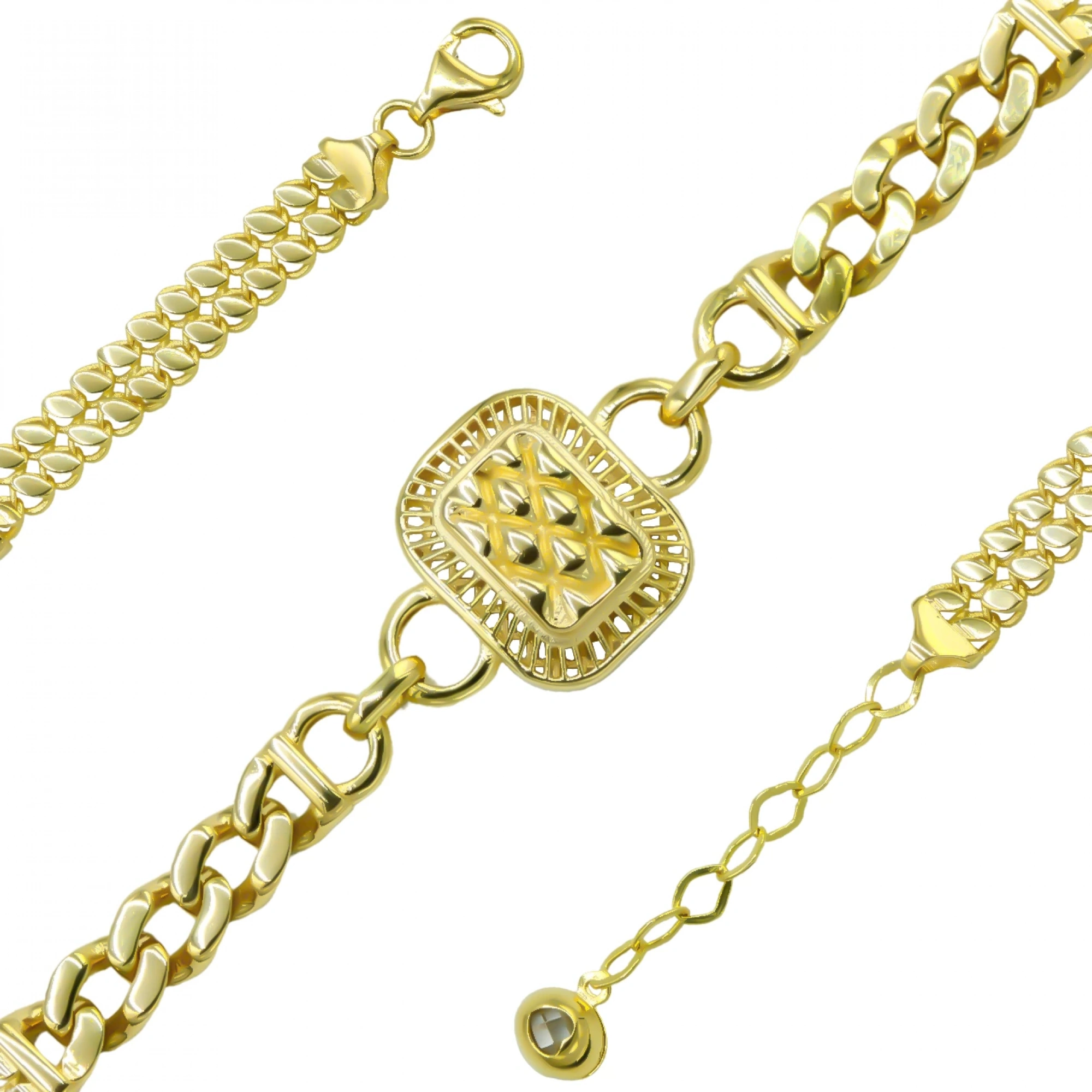 Baget Figürlü Pullu 14 Ayar Altın Bileklik