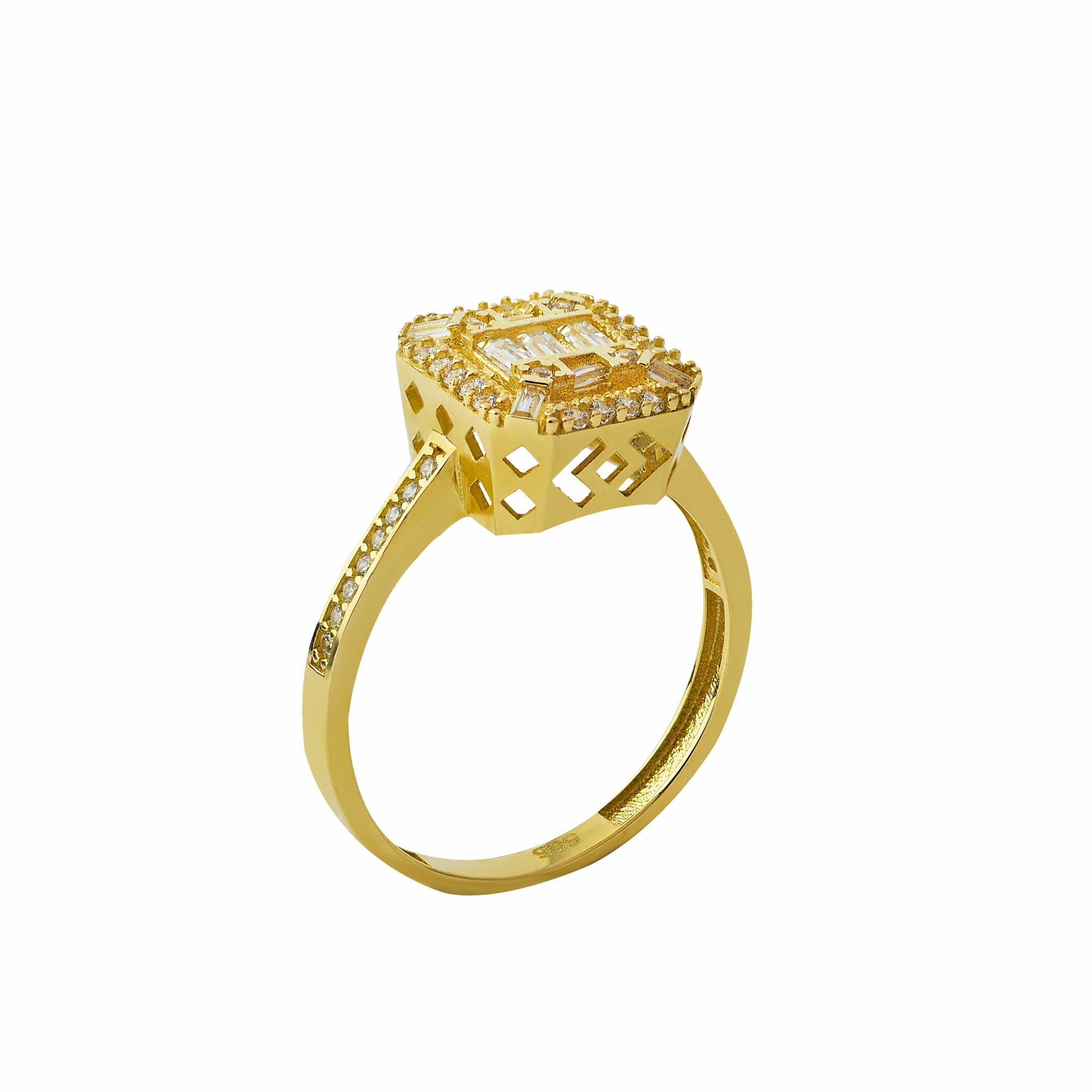 Baget Kare Kesim 14 Ayar Altın Yüzük