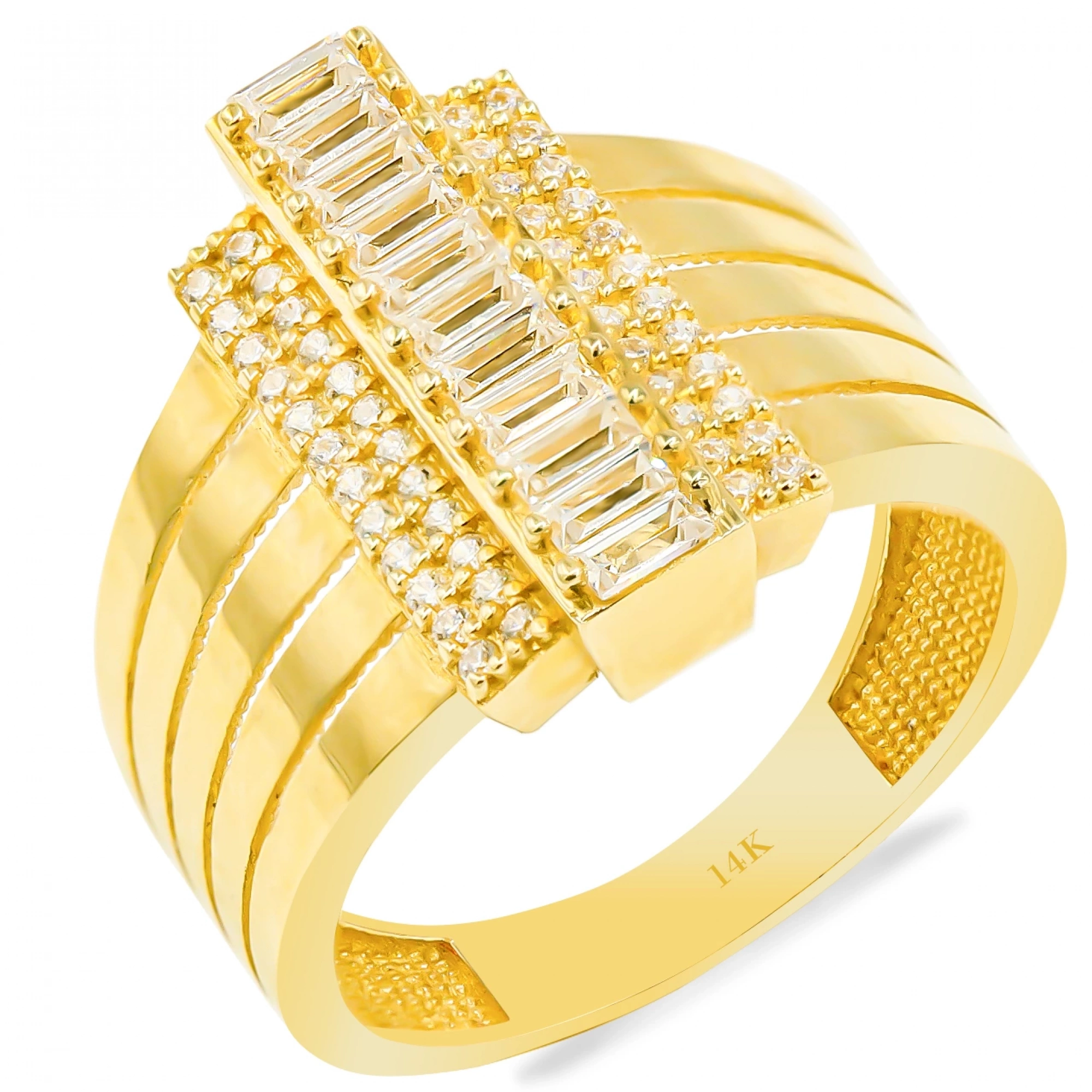 Baget Tasarımlı 14 Ayar Altın Yüzük