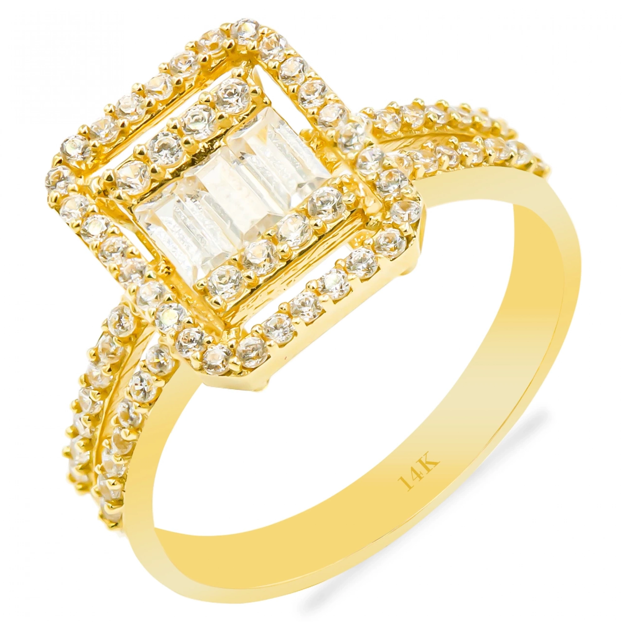 Baget Tasarımlı 14 Ayar Altın Yüzük