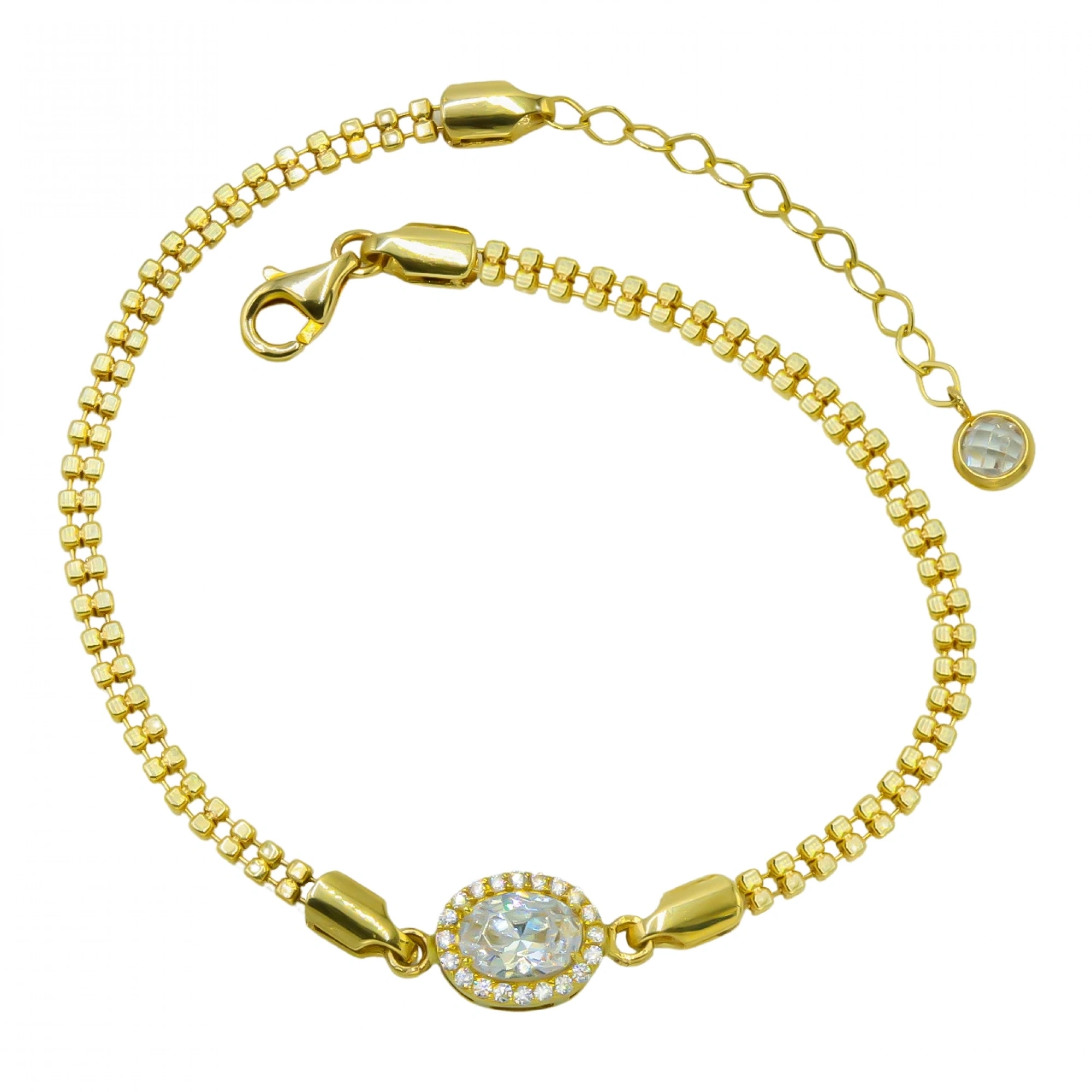 Baget Taşlı 14 Ayar Altın Bileklik