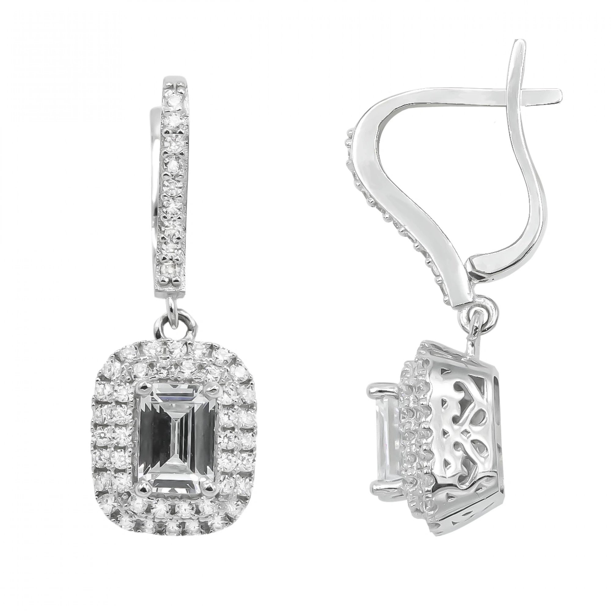 Baget Taşlı 14 Ayar Halka Altın Küpe