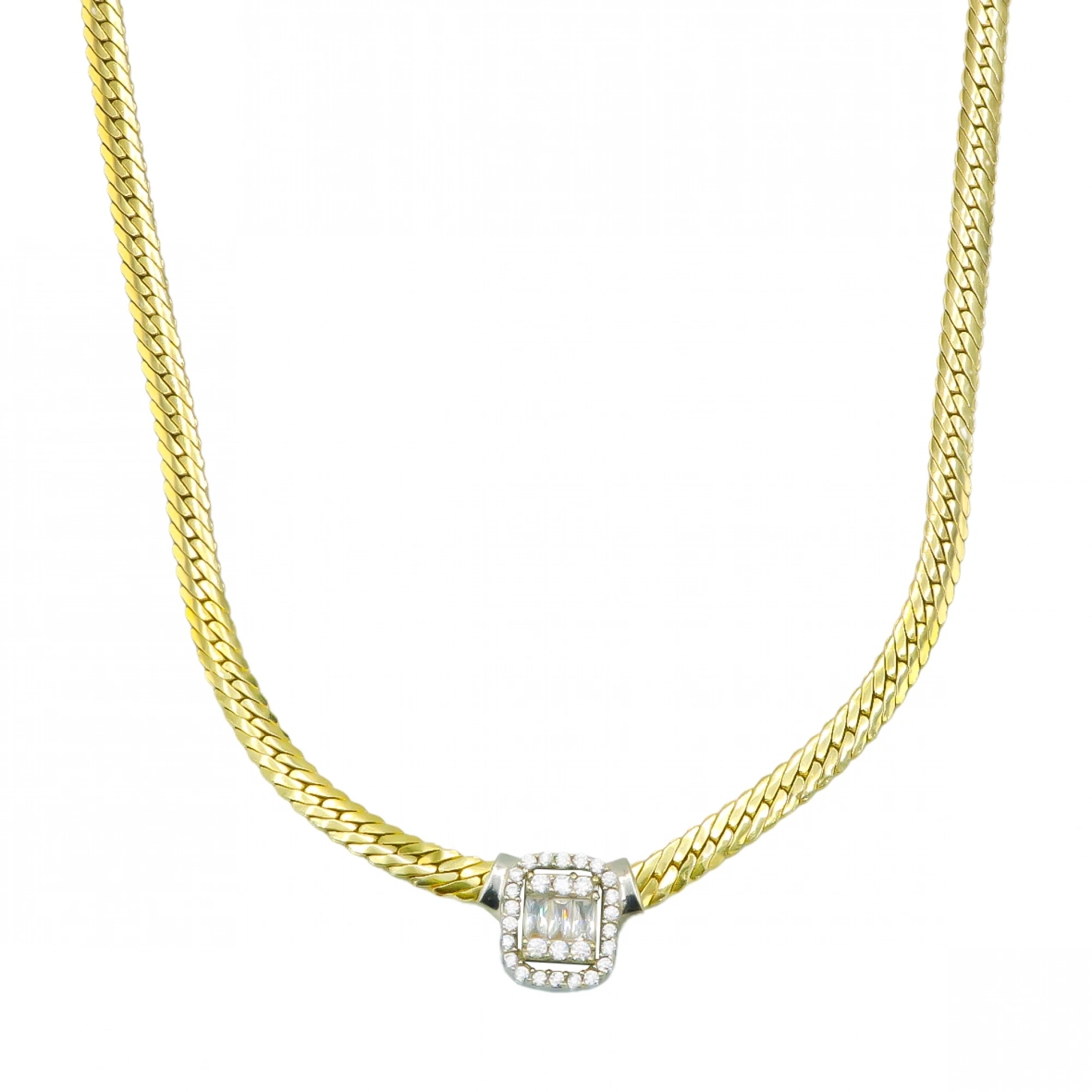 Balıksırtı Baget 14 Ayar Altın Gerdanlık