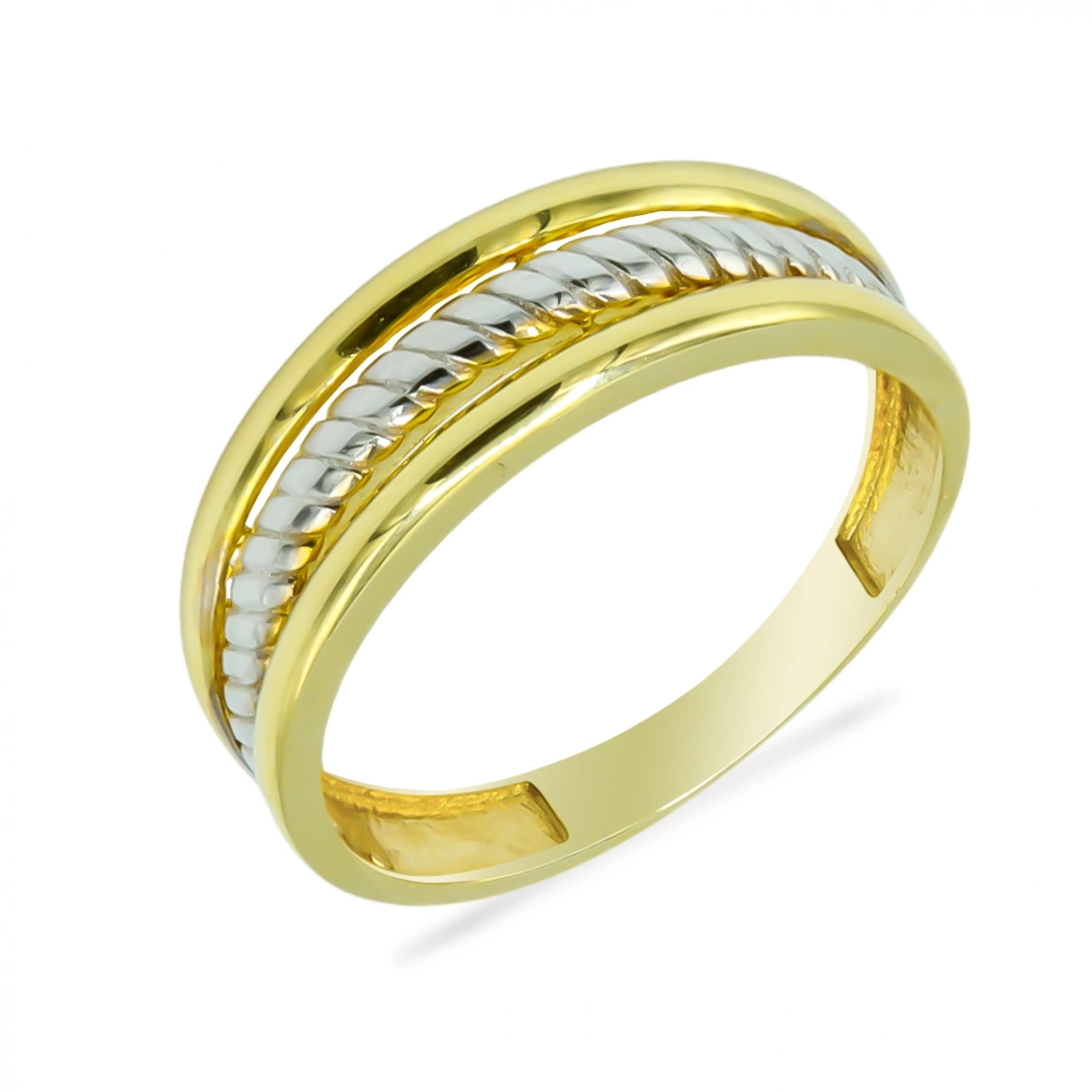 Balıksırtı İki Renk 14 Ayar Altın Yüzük