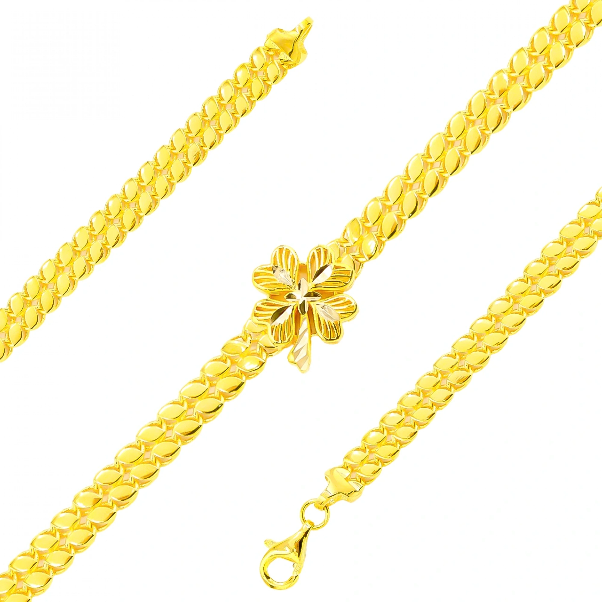 Pullu Yonca 14 Ayar Altın Bileklik