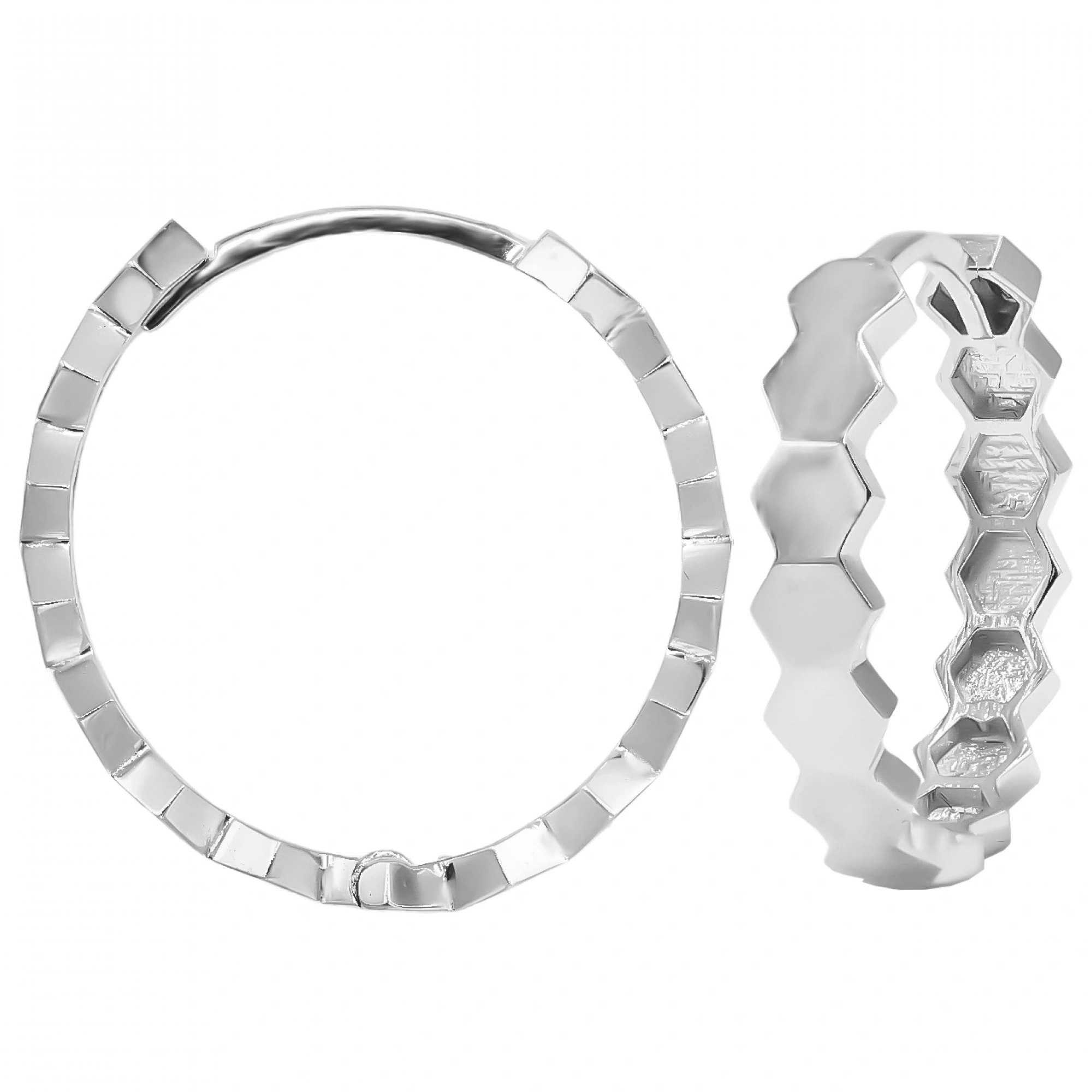 Beyaz Altın Petek 14 Ayar Halka Küpe