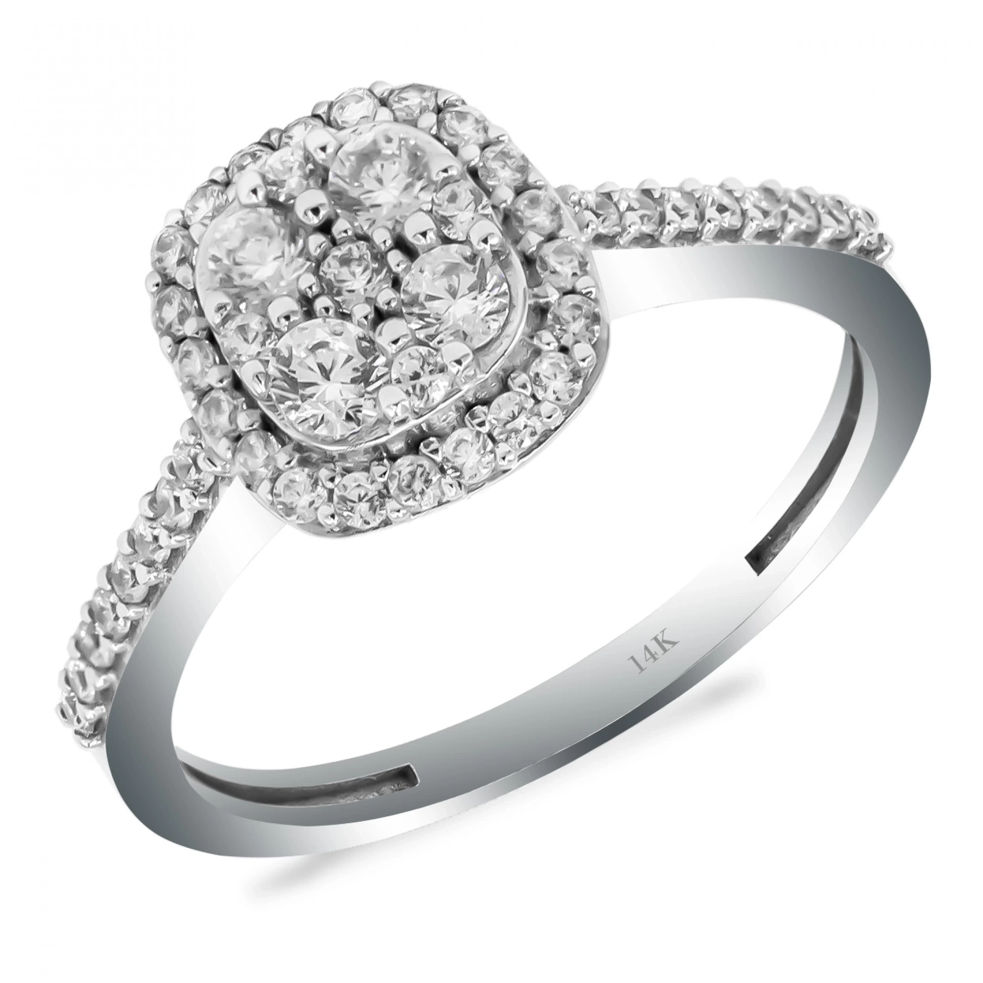 Beyaz Baget 14 Ayar Altın Yüzük