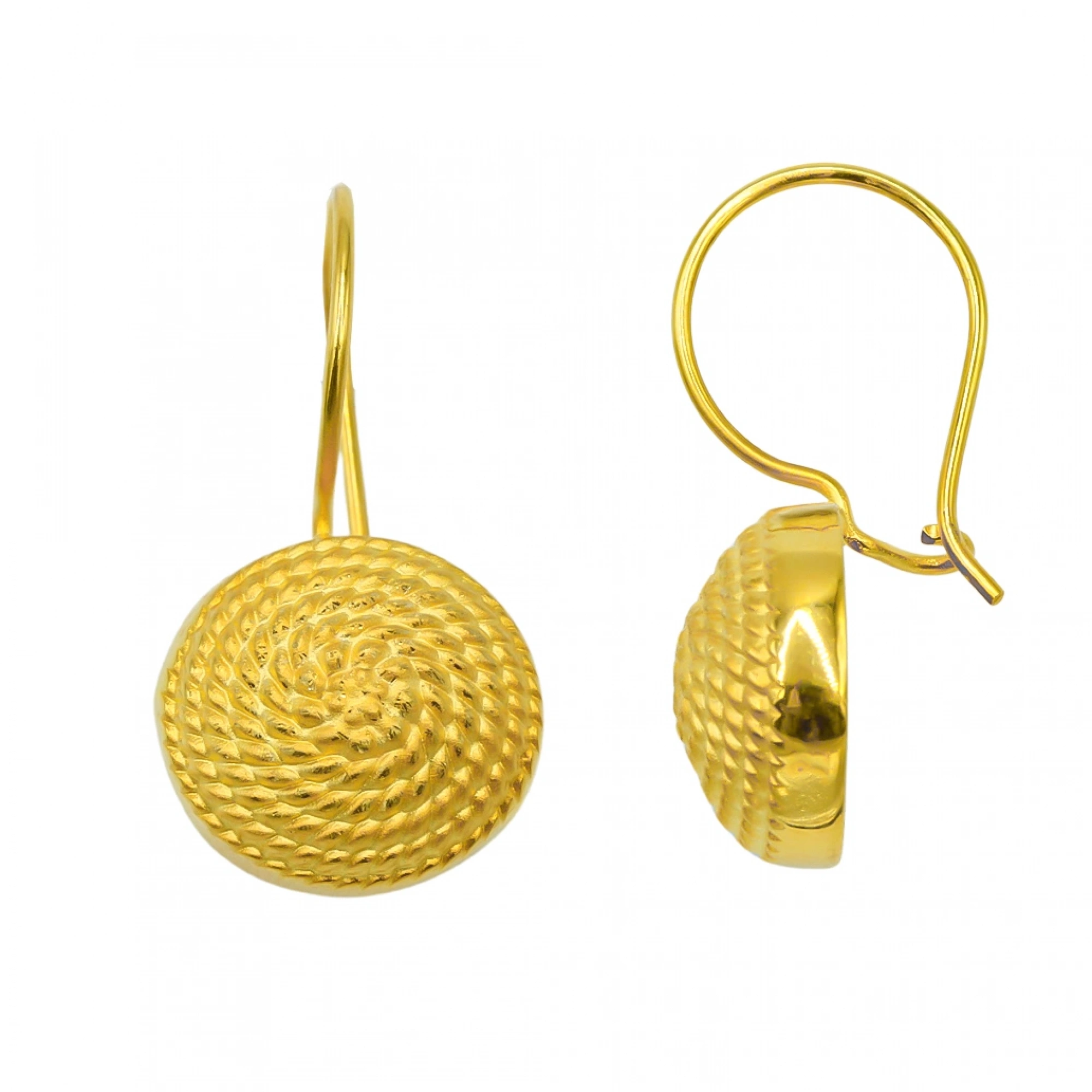 Beypazarı Desenli 22 Ayar Sallantılı Altın Küpe