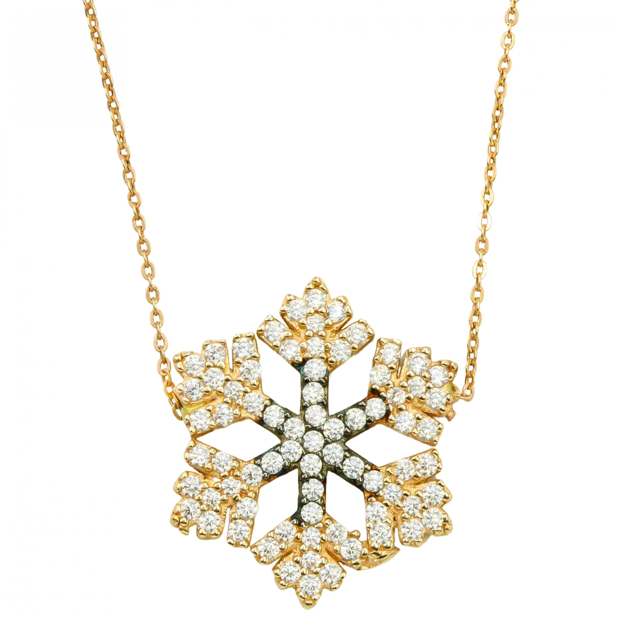 Büyük Kar Tanesi 14 Ayar Altın Kolye